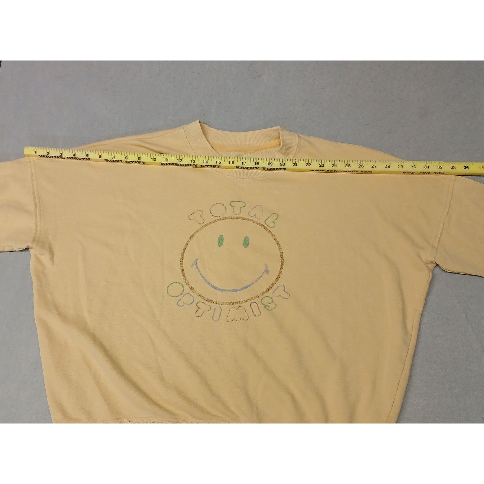 Aries Aries (XS) Yellow Long Sleeve Stretch Pullover Sweatshirt Size XS / US 0-2 / IT 36-38 - 3 Thumbnail