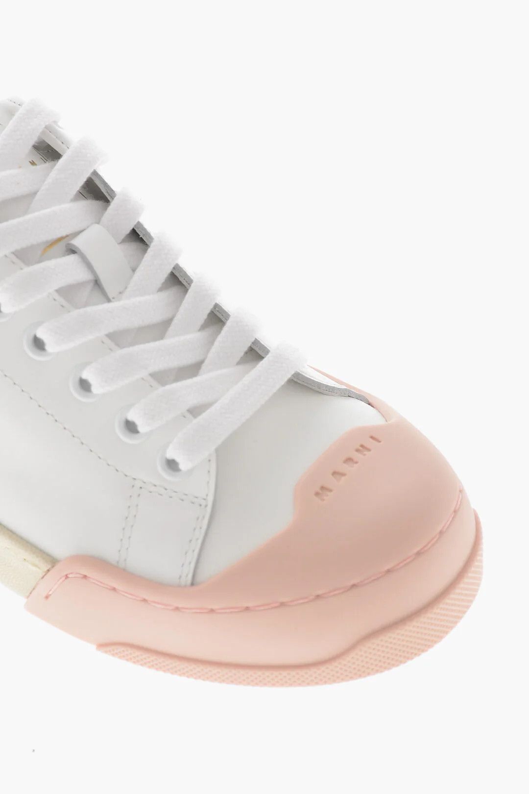 Marni og1mm0326 Leather Low-Top Sneakers in White Size US 7 / IT 37 - 2 Thumbnail