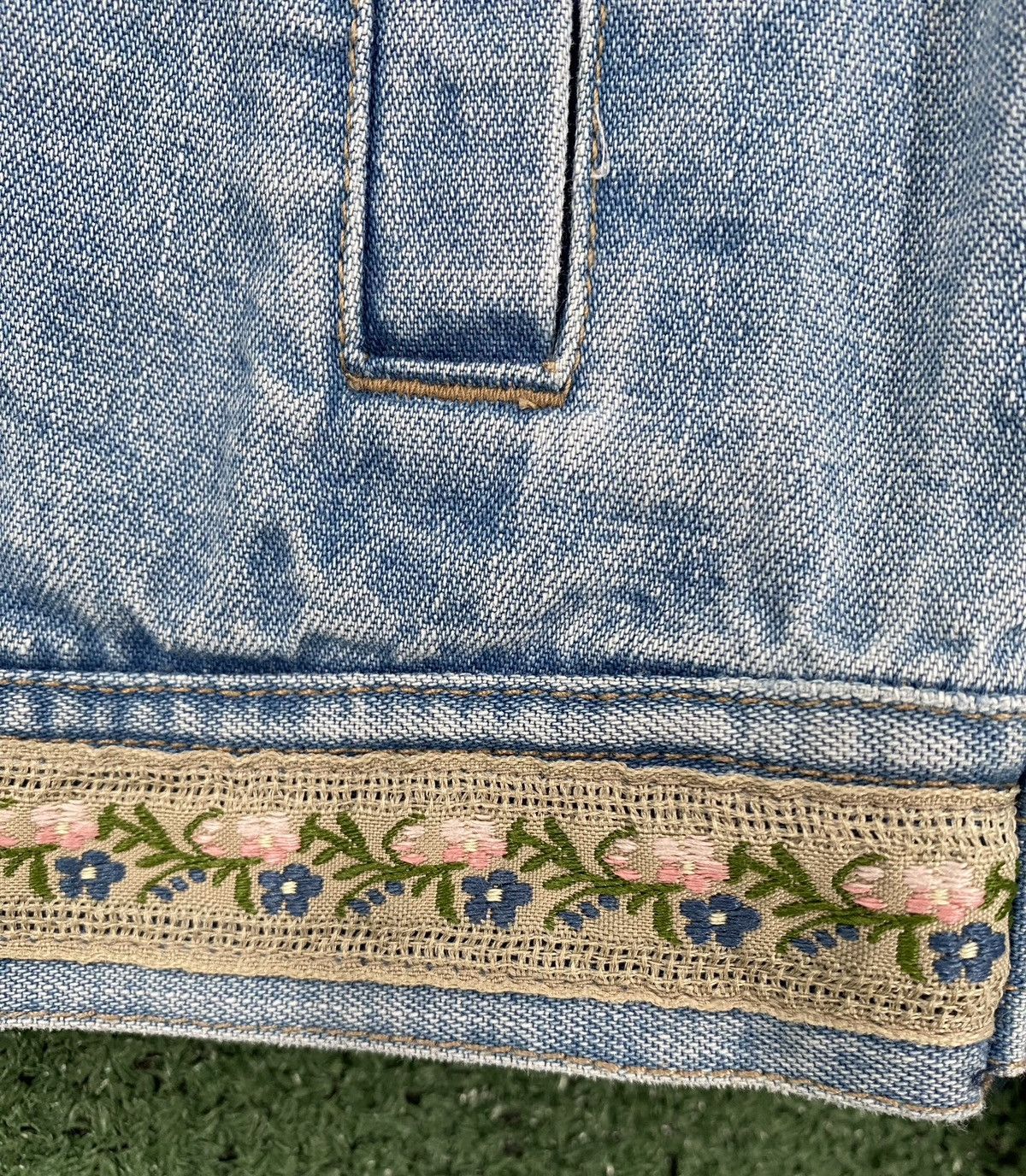 Liz Claiborne VTG Y2K Liz Claiborne Floral Jean Jacket Medium Cropped Size M / US 6-8 / IT 42-44 - 6 Thumbnail
