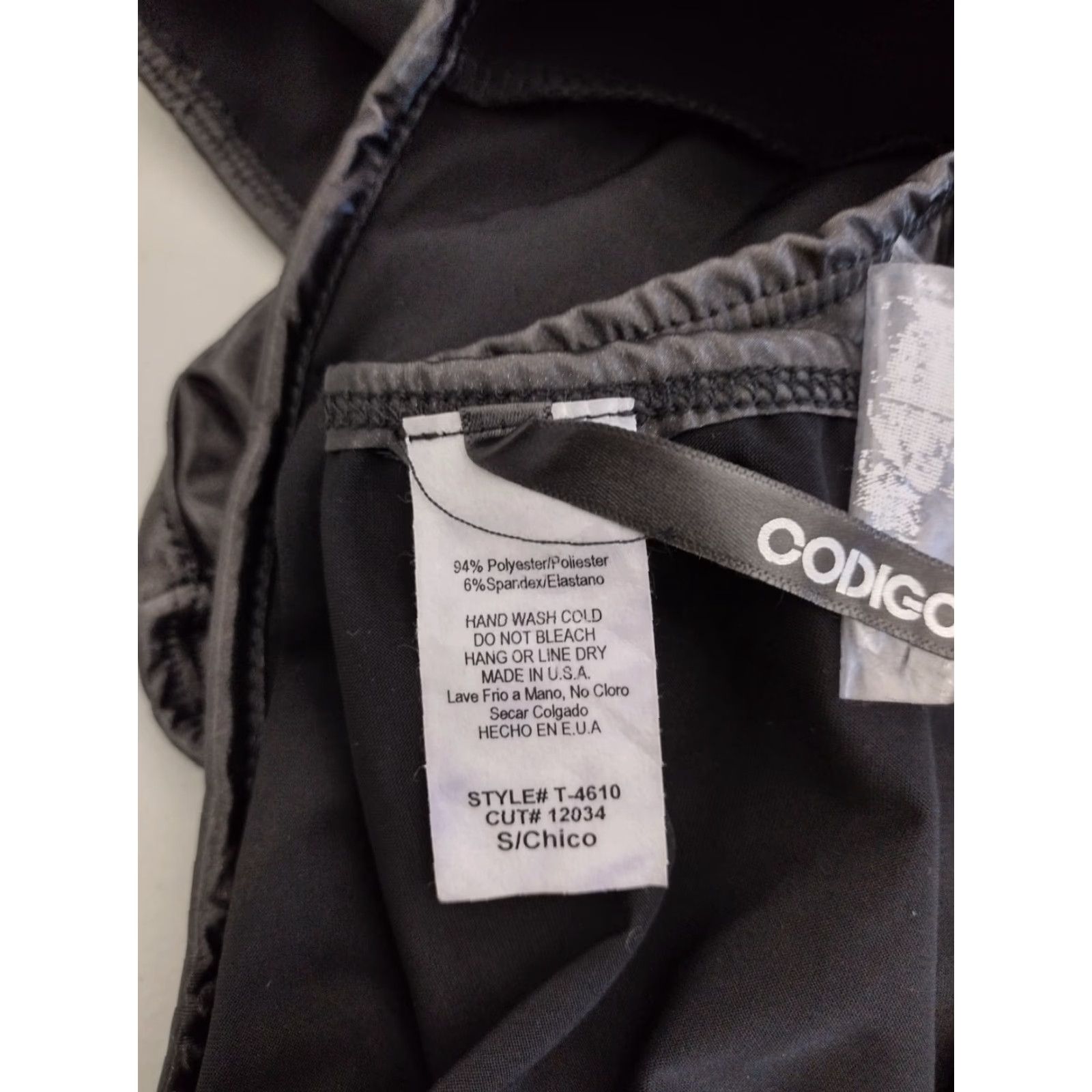 Vintage Codigo Women's One Piece Black Faux Leather Cut Out Sides Swimsuit Size S Size ONE SIZE - 5 Thumbnail