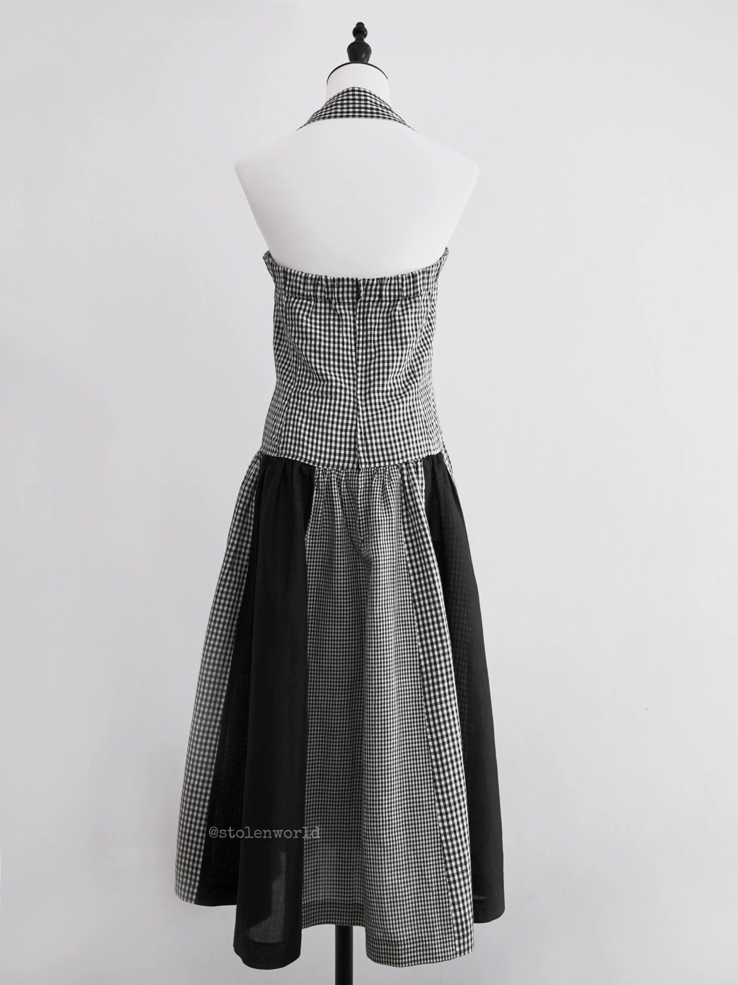 Comme des Garcons Comme des Garçons Halterneck Black White Check Dress M Size M / US 6-8 / IT 42-44 - 6 Thumbnail
