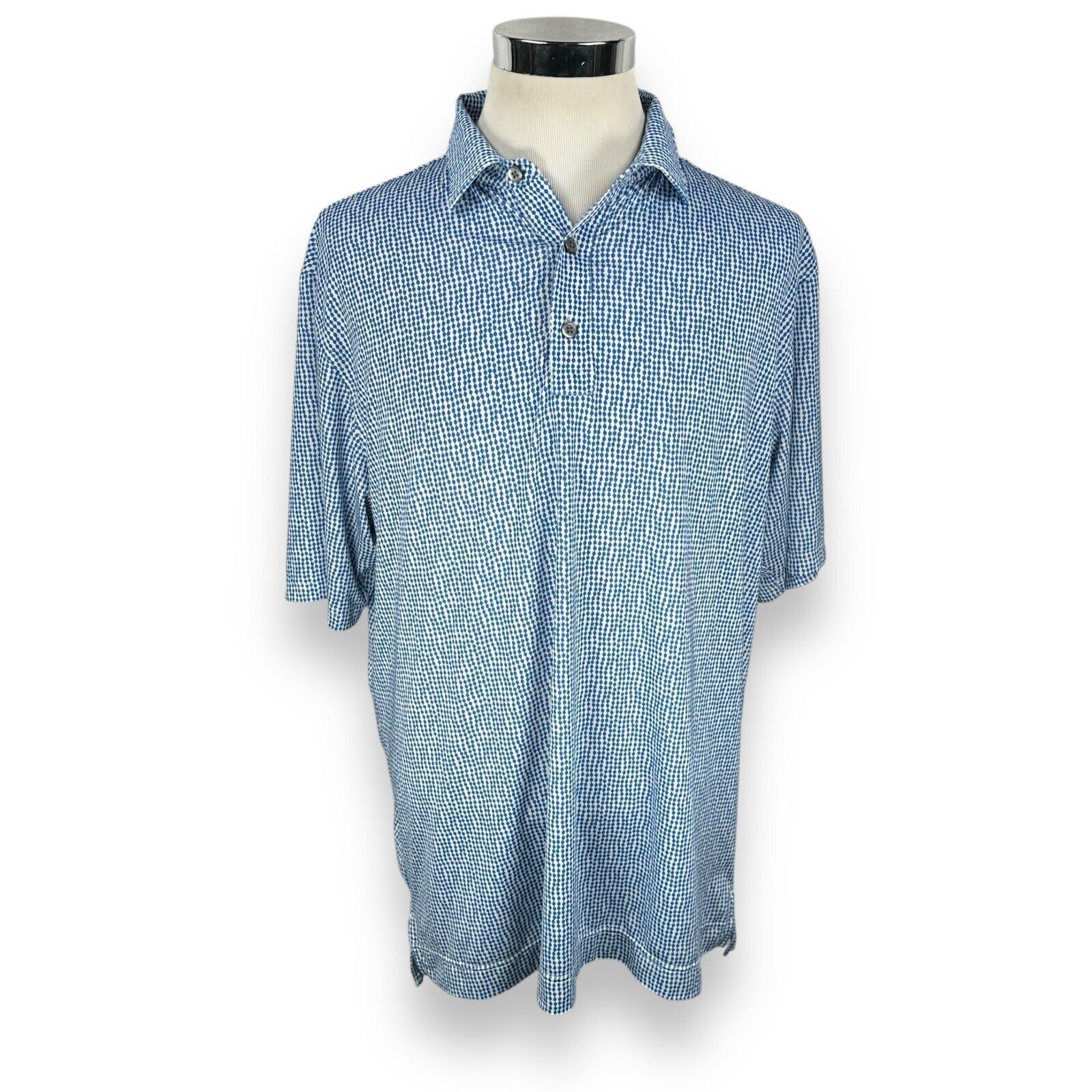 Footjoy FootJoy Polo Shirt Men’s XL Blue Stretch Geometric Size US XL / EU 56 / 4 - 1 Thumbnail