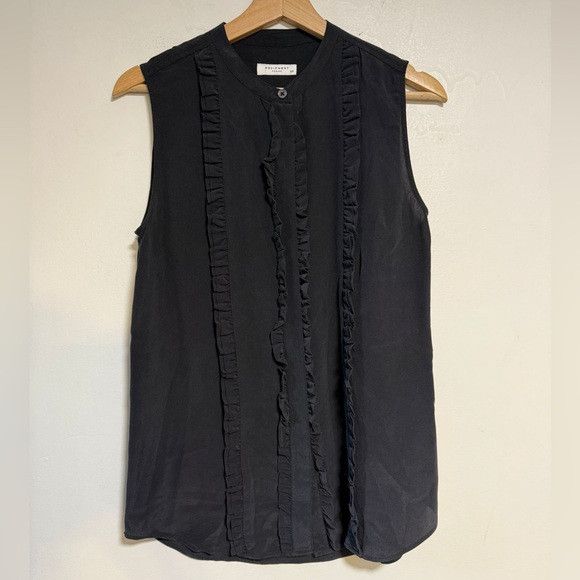 Equipment Equipment Femme Sleeveless Ruffle Silk Blouse Black Size S Size S / US 4 / IT 40 - 2 Thumbnail