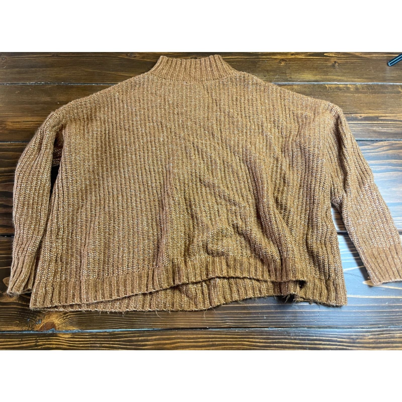 Vintage Maurices Sweater Women's Size Large Brown Knit Pullover Mock Neck Size L / US 10 / IT 46 - 2 Thumbnail