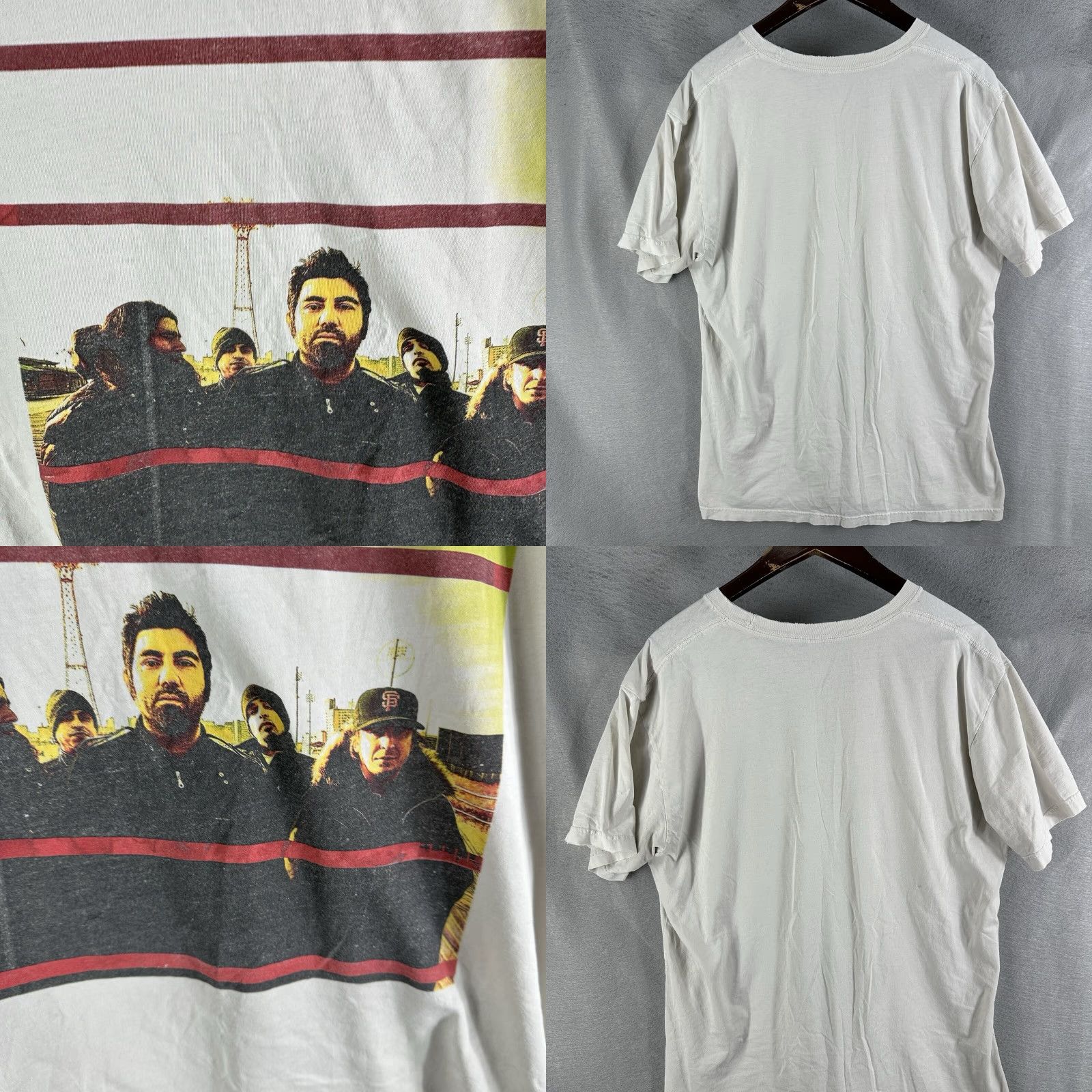 Vintage Vintage The Deftones T-Shirt Men Large 90s Rock Band Logo Graphic Cotton White Size US L / EU 52-54 / 3 - 8 Thumbnail