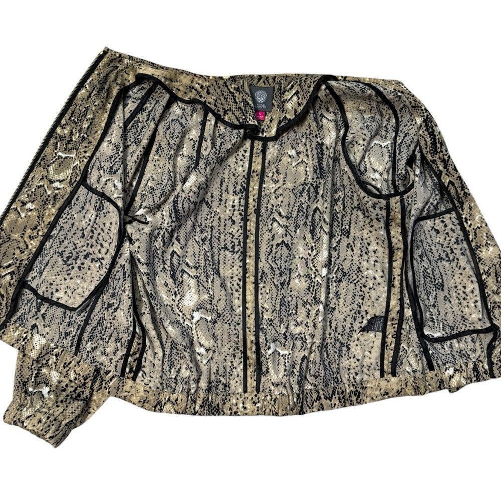 Vince Camuto Vince Camuto Snakeskin Print Silky Bomber 3/4 Sleeve Jacket Size S / US 4 / IT 40 - 6 Thumbnail