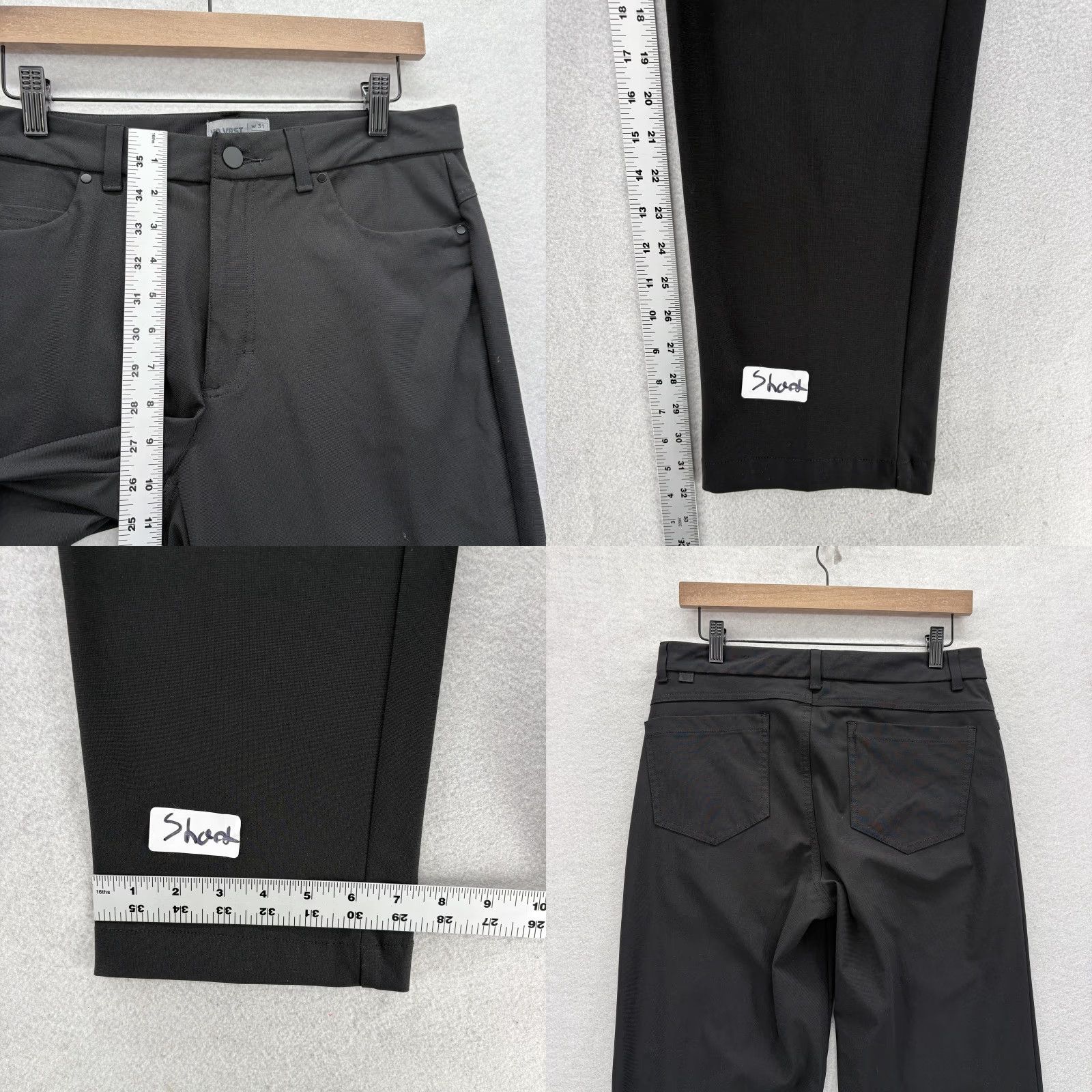 Vintage VRST Limitless 5-Pocket Pants Mens 31x32 Black Stretch Athletic Fit Tapered Leg Size US 31 - 8 Thumbnail