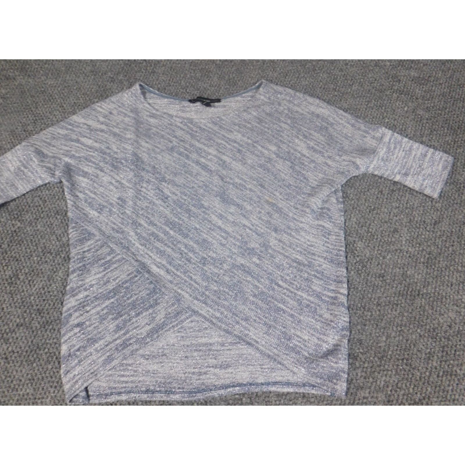 White House Black Market White House Black Market Blouse XS Women Blue Short Sleeve Crew Neck Cap Sleeve Pullover Lace Ruffle Casual Classic Stretch Size XS / US 0-2 / IT 36-38 - 3 Thumbnail