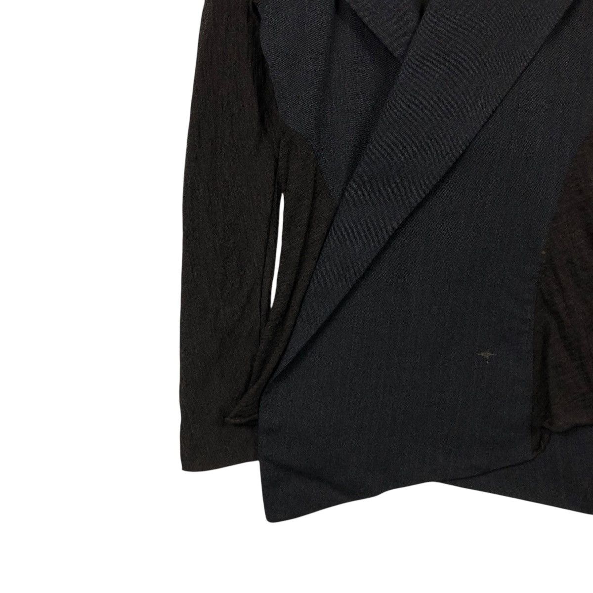 Yohji Yamamoto VINTAGE DOUBLE COLLAR JACKET ASYMMETRICAL DESIGN RICH BLACK Size M / US 6-8 / IT 42-44 - 5 Thumbnail