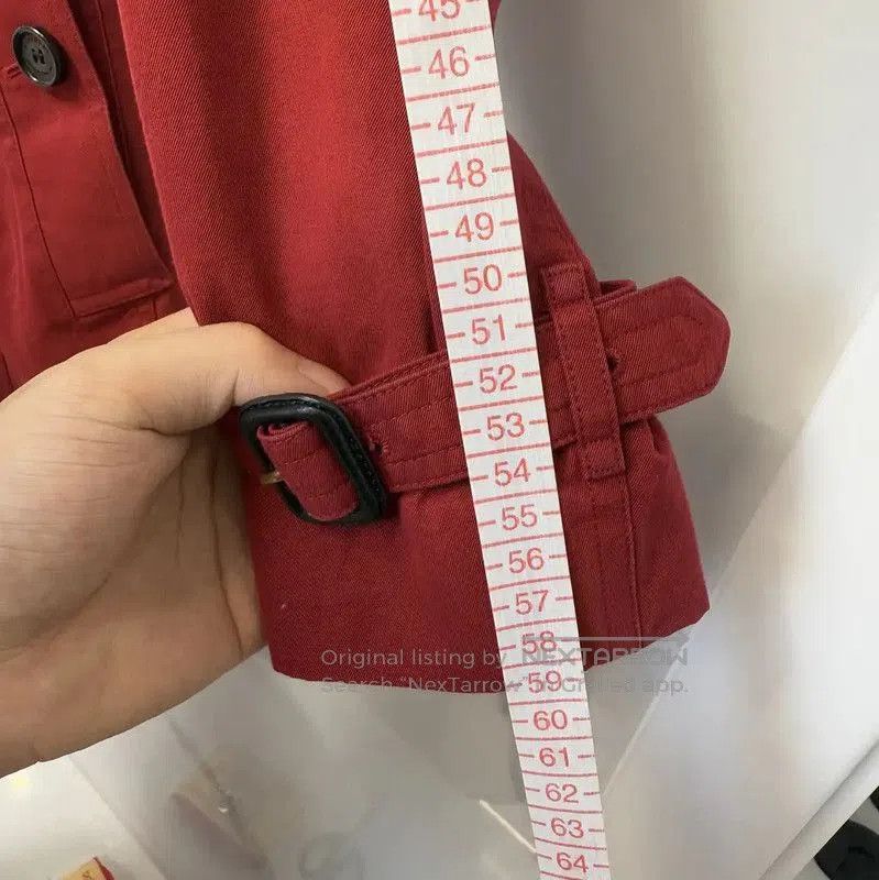 Burberry Burberry Red Cotton Striped Trench Coat. Size S / US 4 / IT 40 - 9 Thumbnail