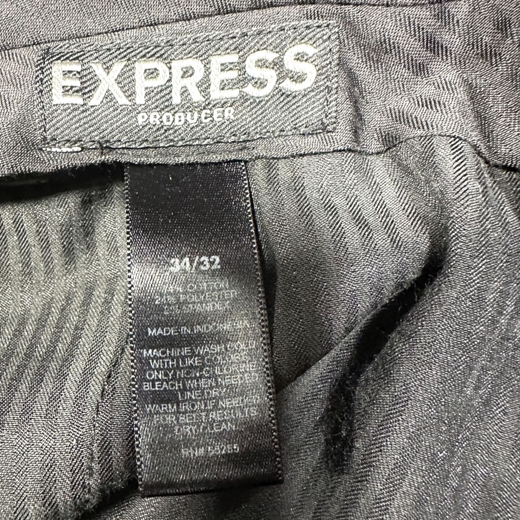 Express Express Pants 34 Gray Stretch Flat Front Pockets Straight Leg Mens Pants Size US 34 / EU 50 - 4 Thumbnail