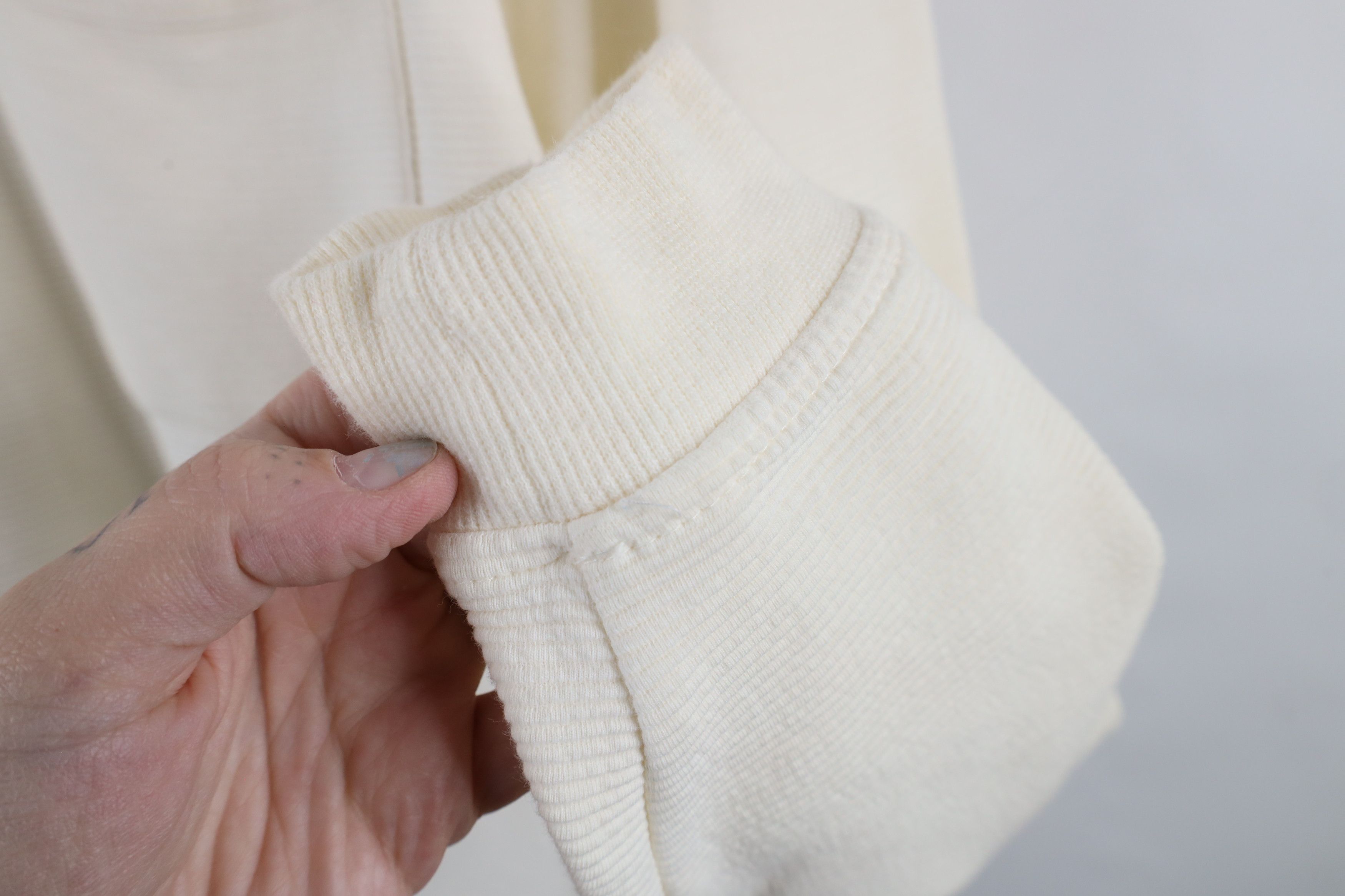 Vintage Vintage 90s Streetwear Long Sleeve Rugby Polo Shirt Cream Size US M / EU 48-50 / 2 - 7 Thumbnail