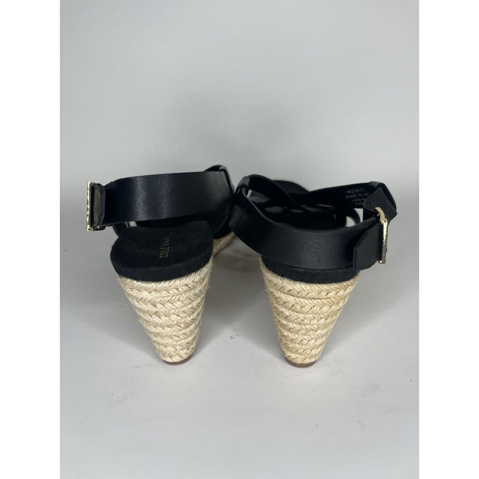 Cole Haan Cole Haan Black Leather Espadrille Wedge Strappy Sandals Wom Size US 9 / IT 39 - 5 Thumbnail