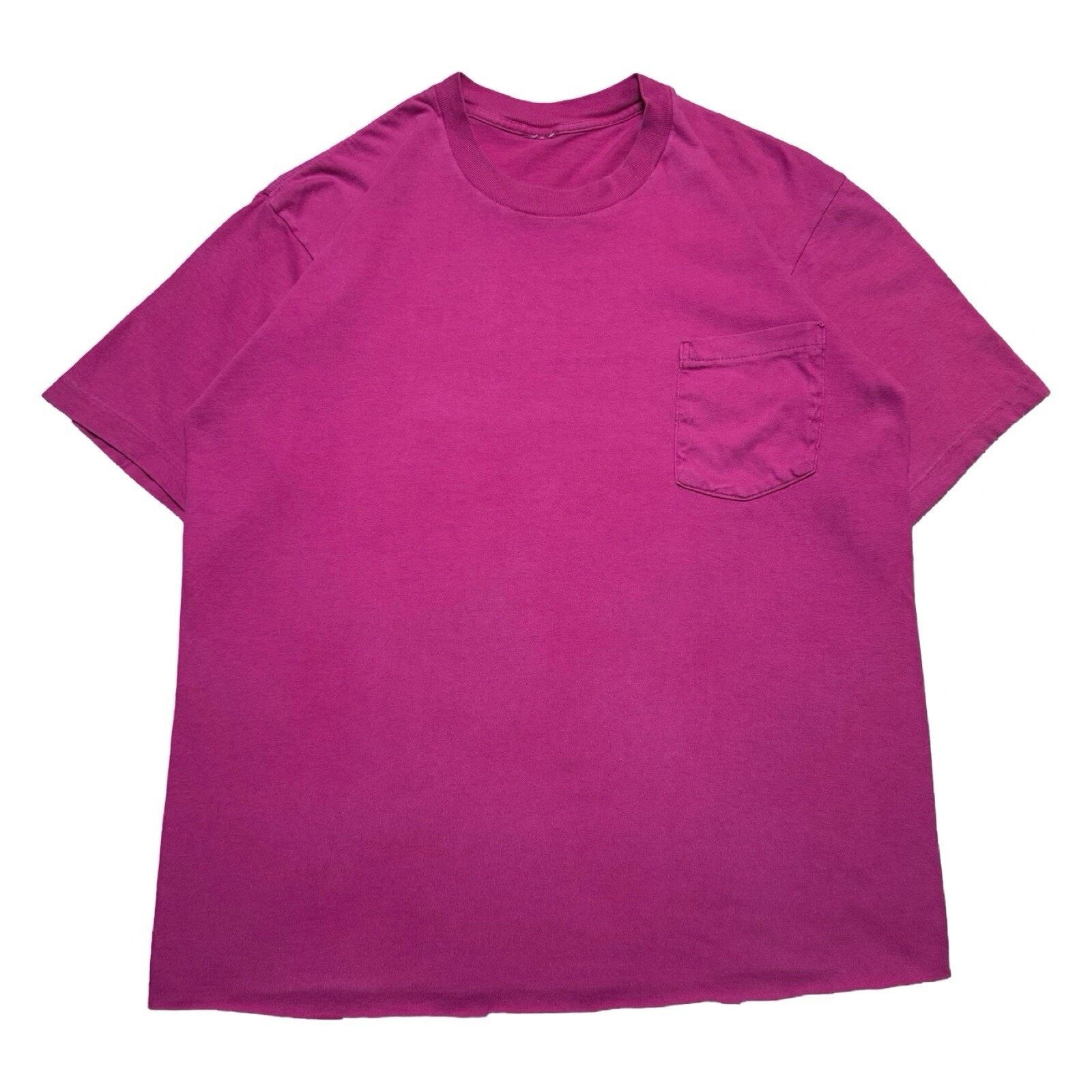 Vintage Vintage 80s Selvedge Pocket T Shirt Cropped Light Plum L Size US L / EU 52-54 / 3 - 1 Thumbnail
