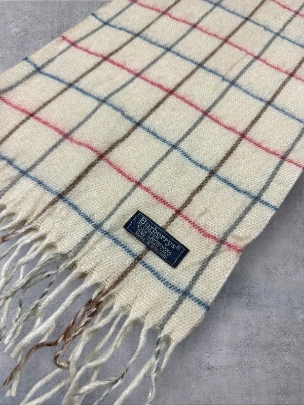 Burberry Vintage Burberry scarf cream beige pattern wool Size ONE SIZE - 6 Thumbnail