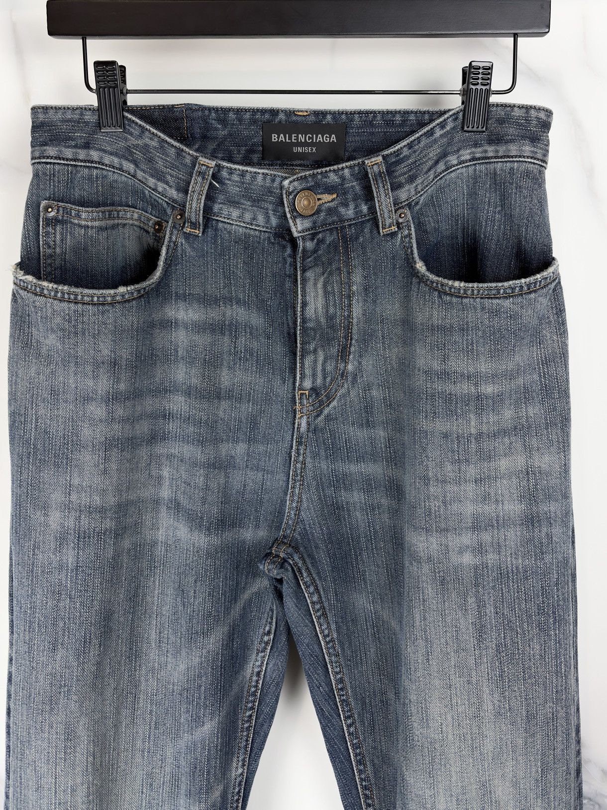 Balenciaga FW23 Balenciaga Italian Ring Slub Flared Bootcut Denim Jeans Size US 30 / EU 46 - 3 Thumbnail