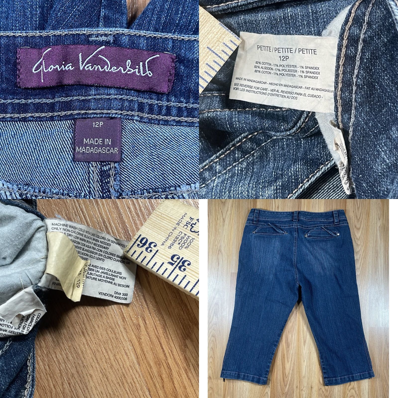 Gloria Vanderbilt Gloria Vanderbilt Denim Capri Shorts Womens 12P Petites Blue Jean Stretch Crop Size 34" / US 12 / IT 48 - 8 Thumbnail