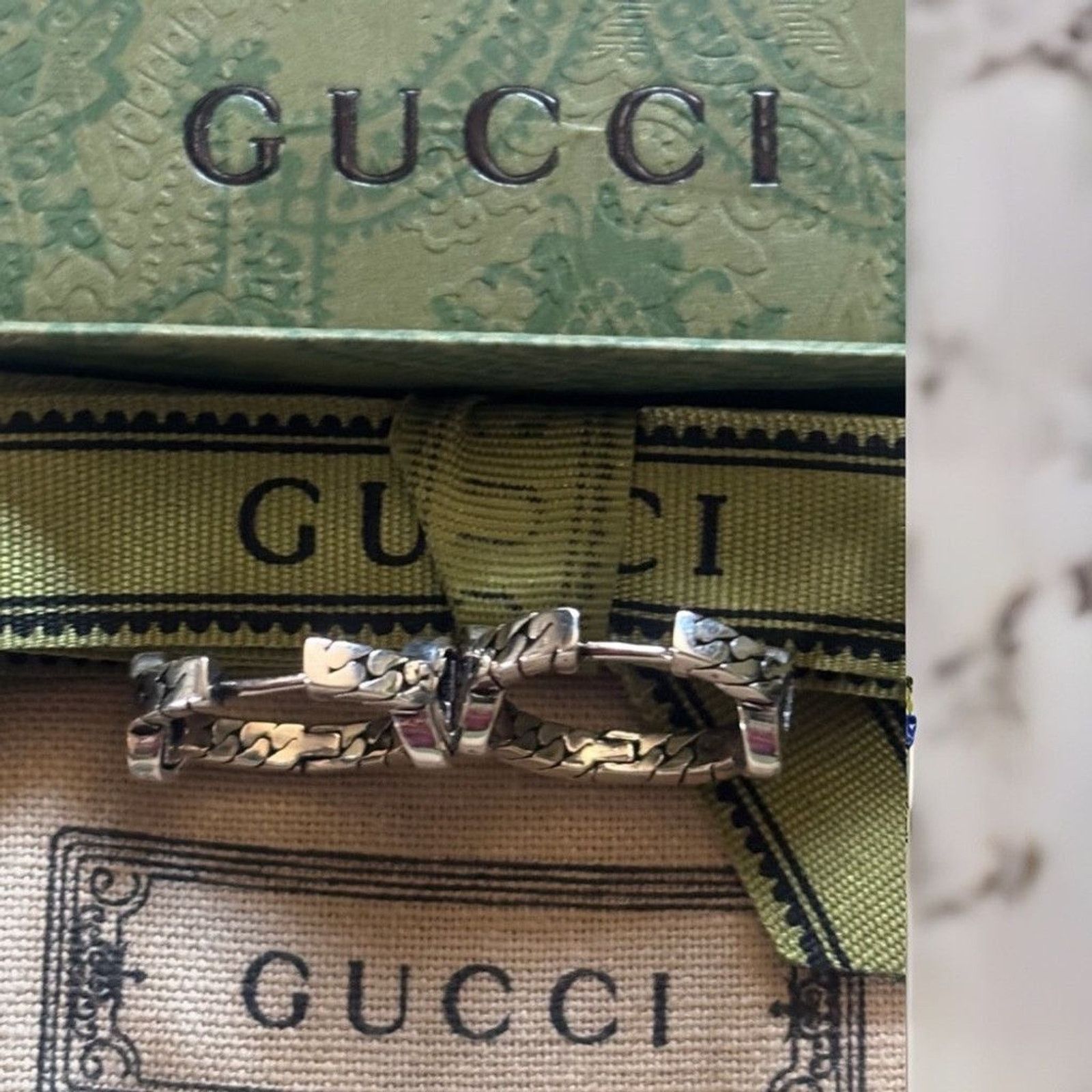 Gucci Gucci Sterling Silver Interlocking G Hoop Earrings Size ONE SIZE - 8 Thumbnail