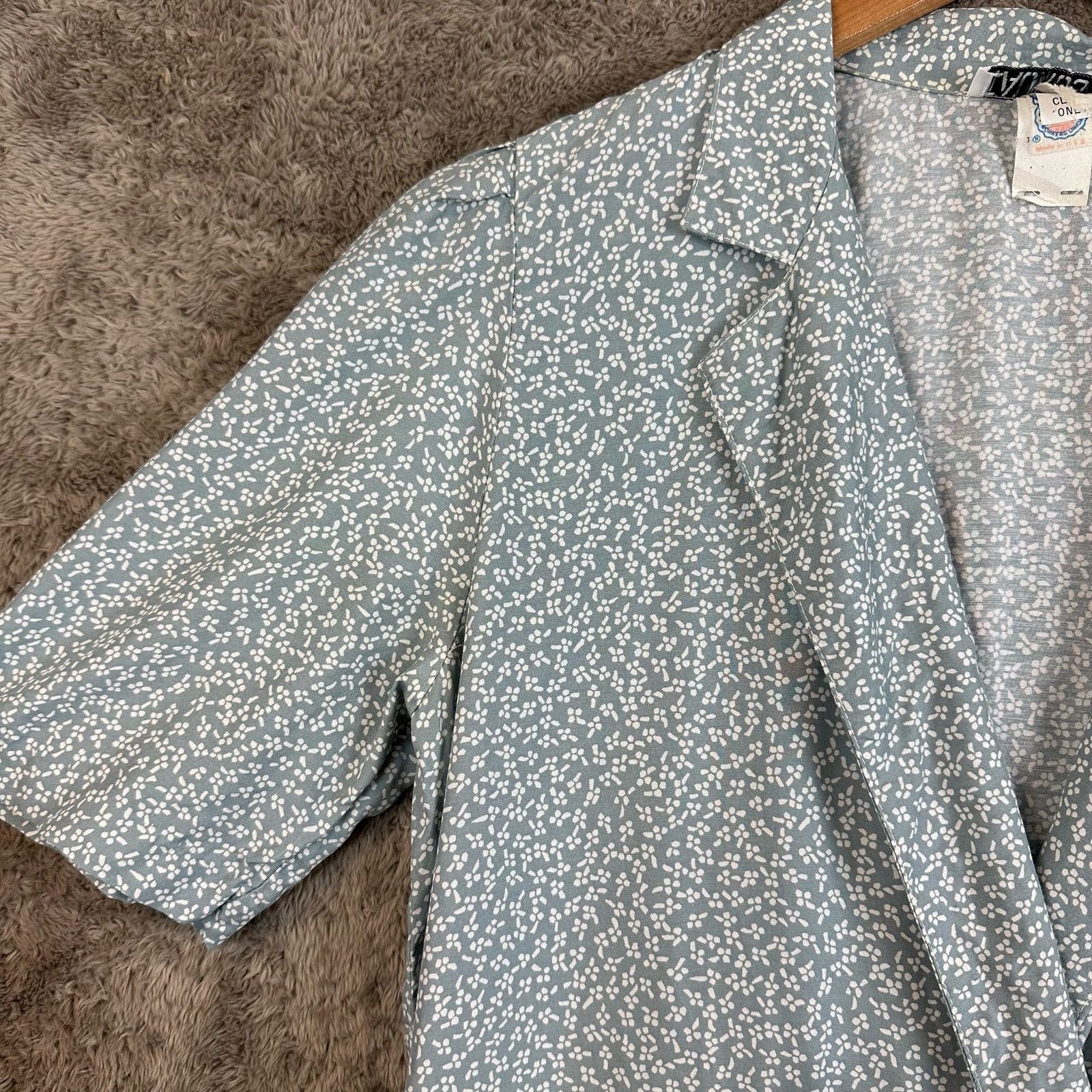Vintage Vintage Double Breasted Blue Floral Mini Dress Tunic Jacket Size S / US 4 / IT 40 - 3 Thumbnail