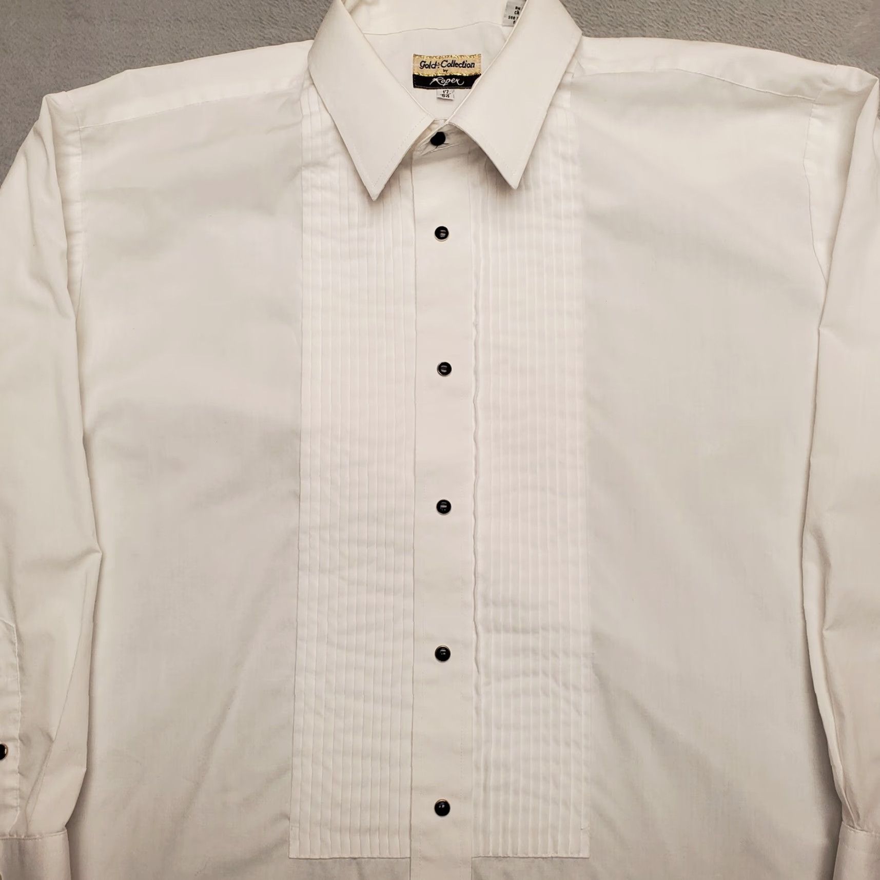 Roper Roper Gold Collection Shirt Mens 17 34 White Bib Front Pearl Snap Western Formal Shirt Mens Color White 17 34 Bib Front Pearl Snap Western Formal Size 46R - 3 Thumbnail