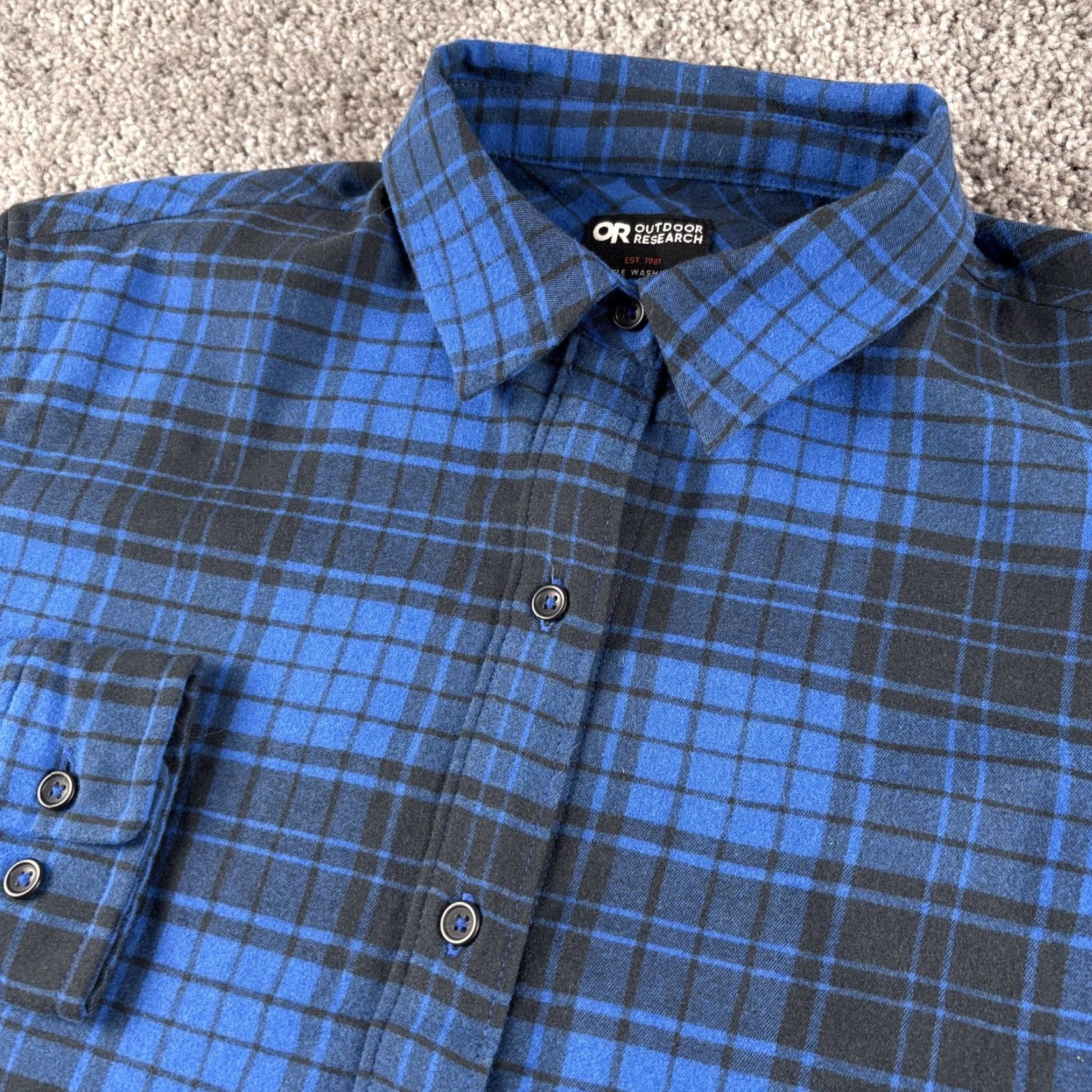 Outdoor Research Outdoor Research Kulshan Flannel Shirt Women's Small Blue Black Plaid Button Up Size S / US 4 / IT 40 - 2 Thumbnail