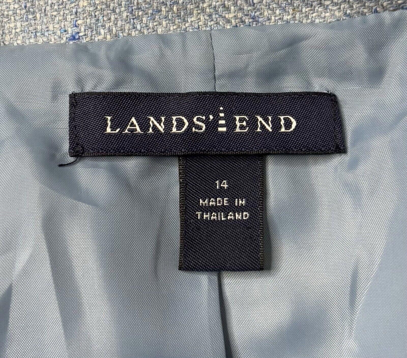 Lands' End Lands End Blazer Jacket Women's Size 14 Silk Linen Wool Blue Size XL / US 12-14 / IT 48-50 - 2 Thumbnail