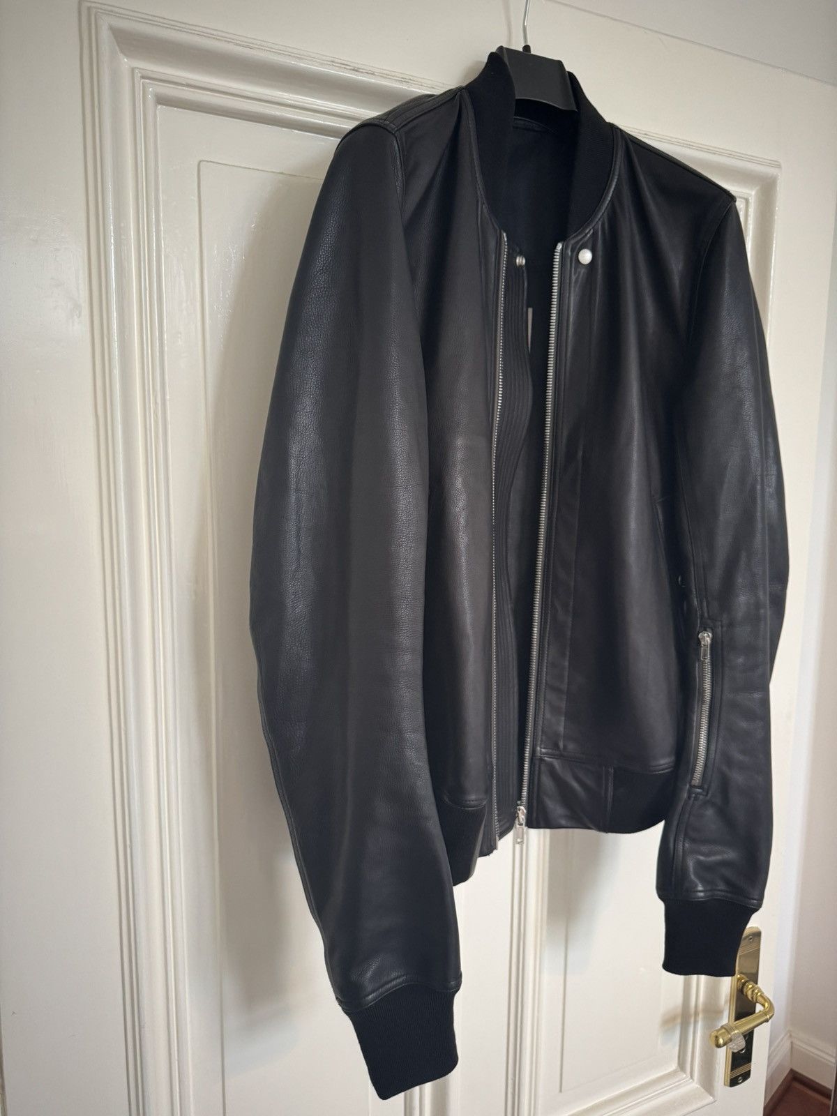 Rick Owens Rick Owens Leather Bomber Jacket Black Calf Size 50 IT/M-L Size US M / EU 48-50 / 2 - 10 Thumbnail