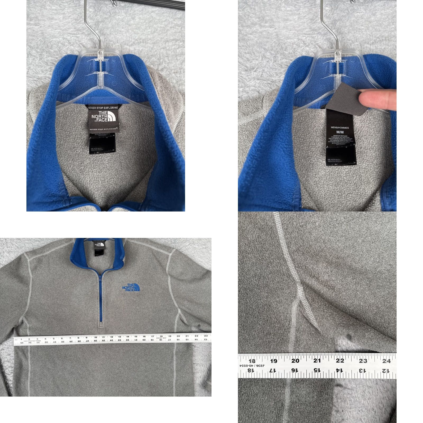 The North Face The North Face Pullover Mens M Gray Fleece Quarter Zip Hiking Outdoor Shirt Size US M / EU 48-50 / 2 - 8 Thumbnail
