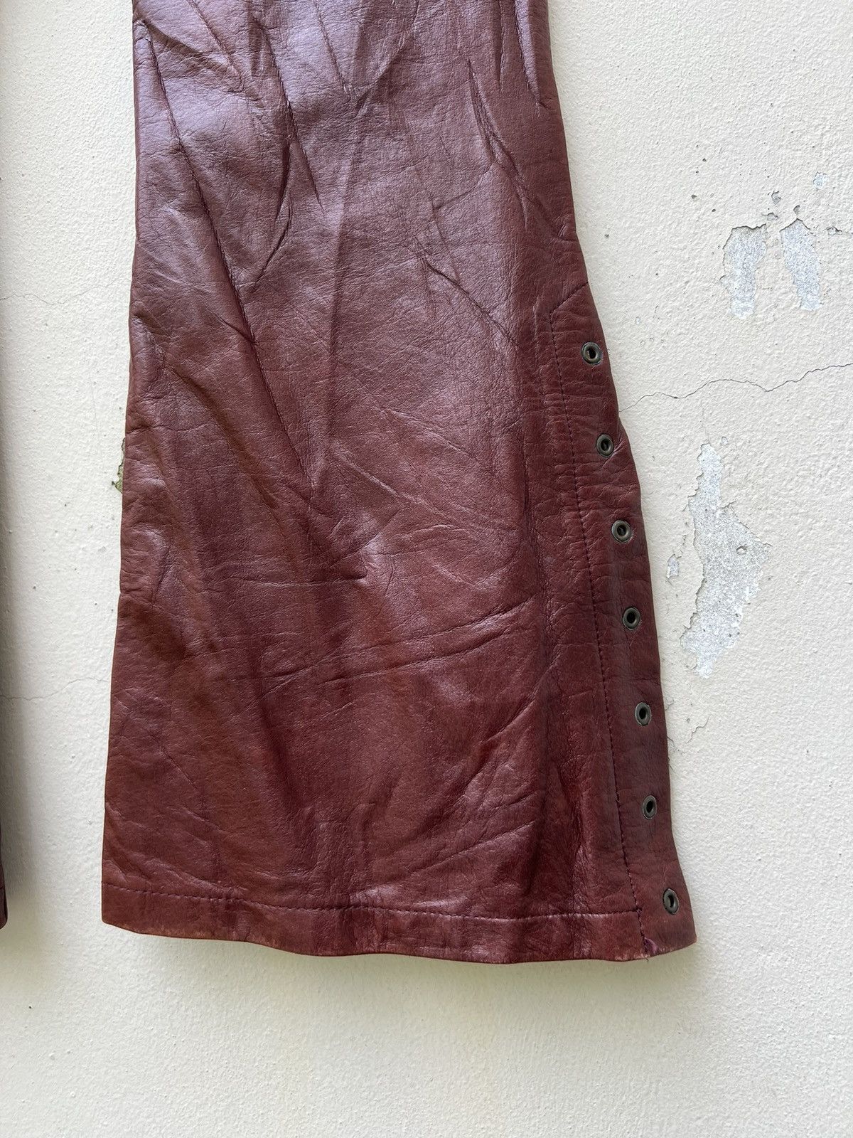 Tornado Mart Vintage Tornado Mart Patina Leather Super Flare Pant Size US 31 - 18 Thumbnail