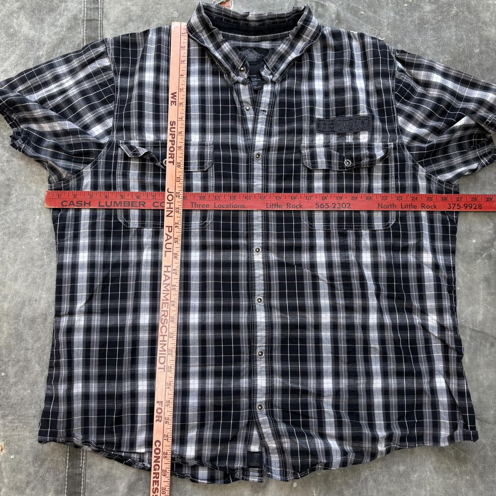 Harley Davidson Vintage Y2K Harley Davidson Plaid Biker Snap Button Up Shirt Size US XXL / EU 58 / 5 - 4 Thumbnail