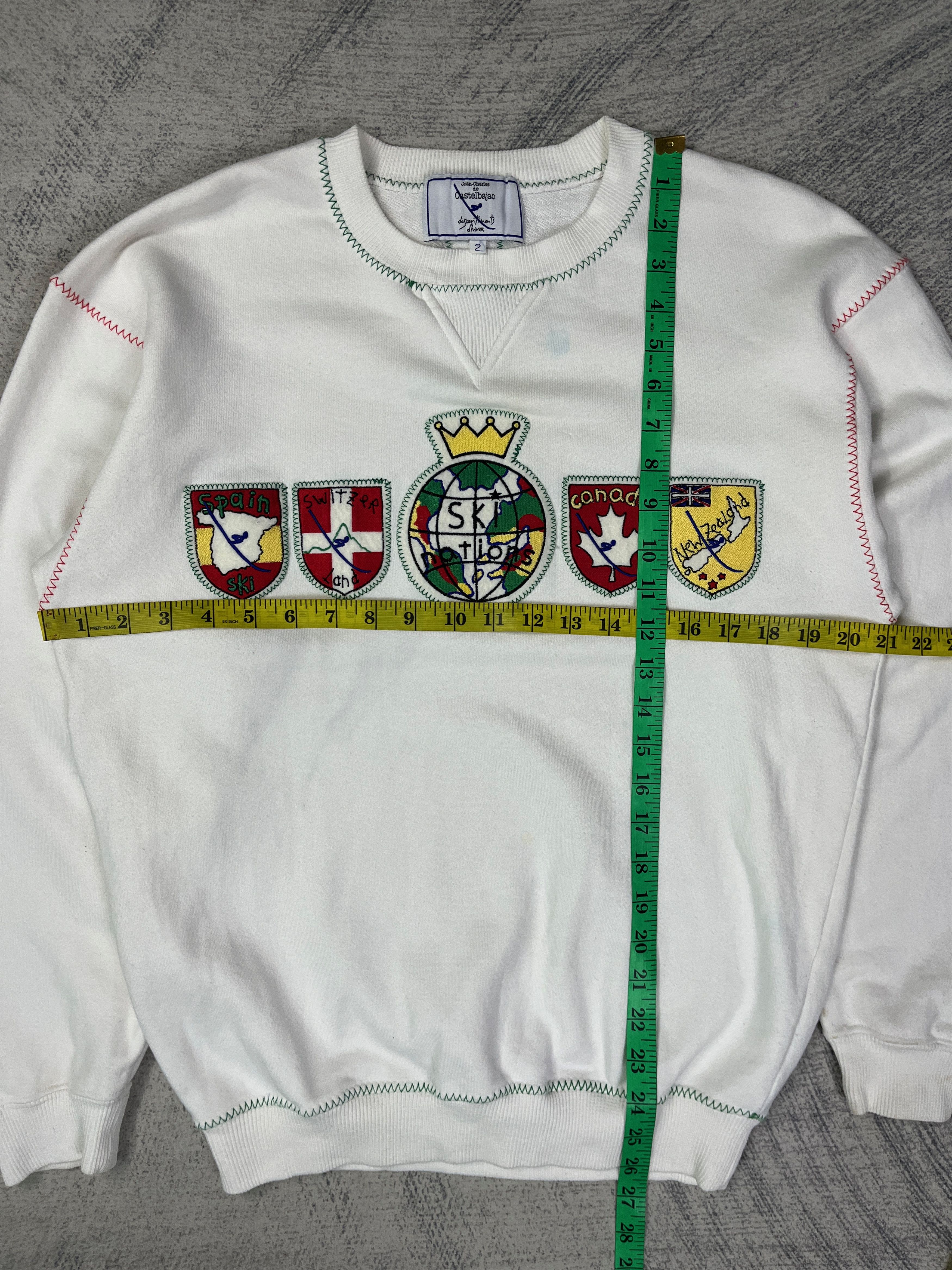 Jean Charles De Castelbajac Descentiments Dhiver Ski Nations Embroidery Flags Sweatshirt Size US M / EU 48-50 / 2 - 10 Thumbnail