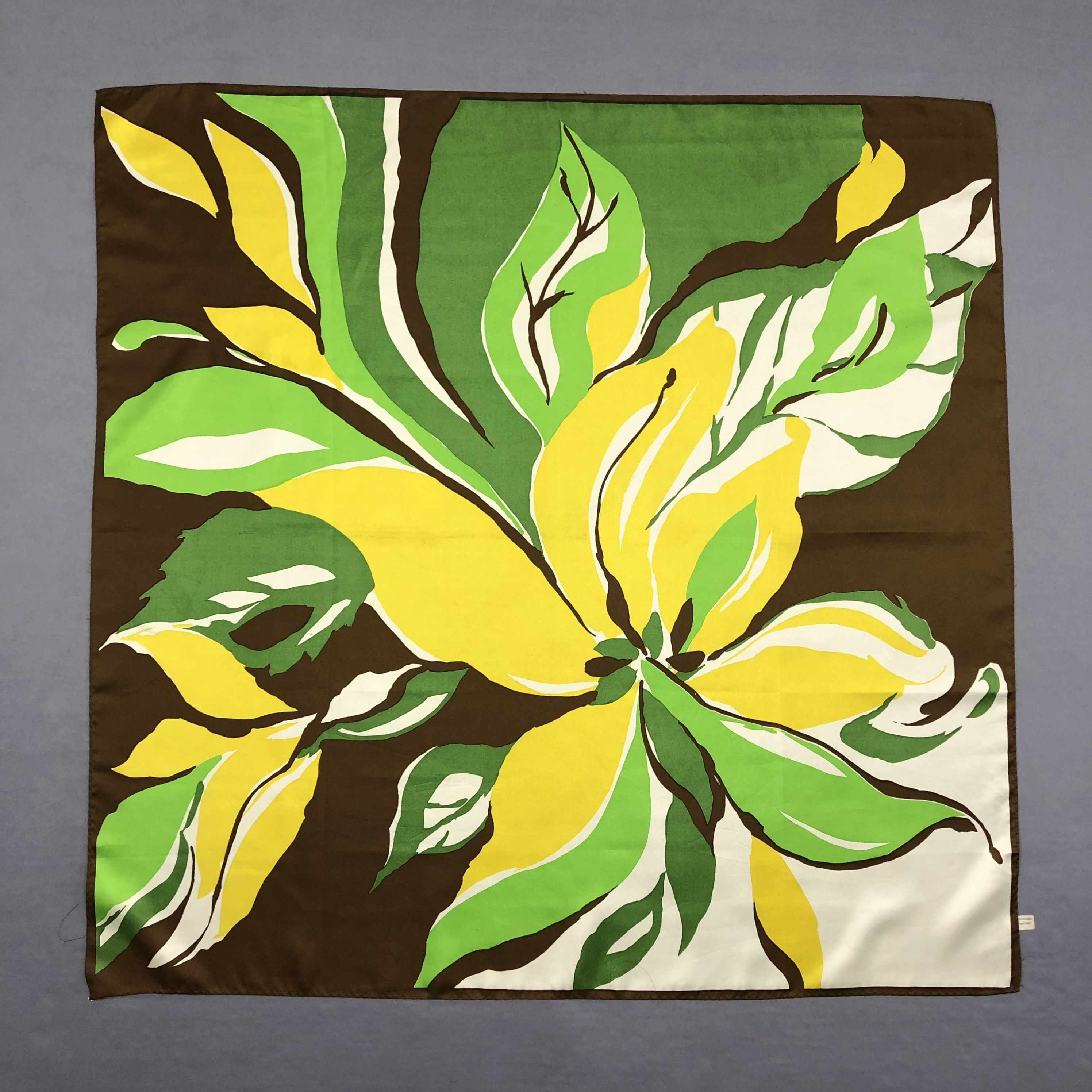 Japanese Brand Vintage 90s Floral SILK Scarf Twill Stole Wraps Scarves Size ONE SIZE - 1 Thumbnail
