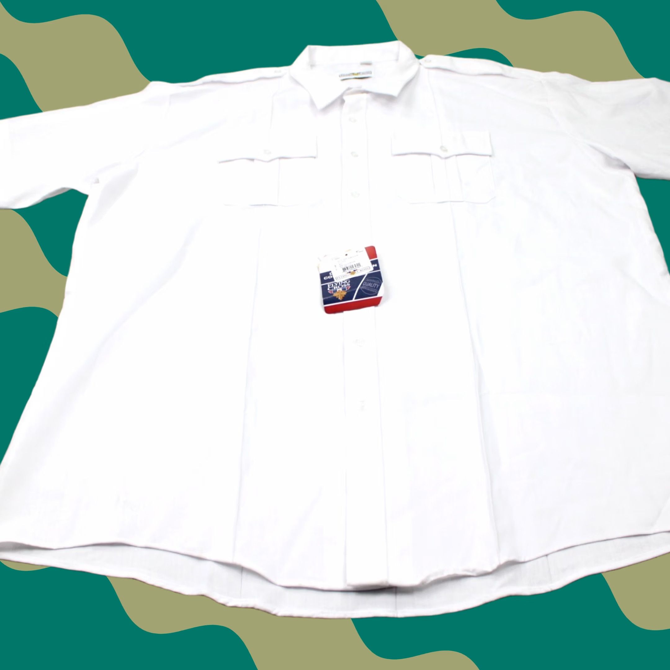 Vintage Flying Cross Deluxe Tropical Shirt NWT Mens 4XL XXXXL White S/S Uniform Button Shirt Mens 4XL XXXXL White Flying Cross Shirts Mens Short Sleeve Button Size US XXL / EU 58 / 5 - 1 Thumbnail