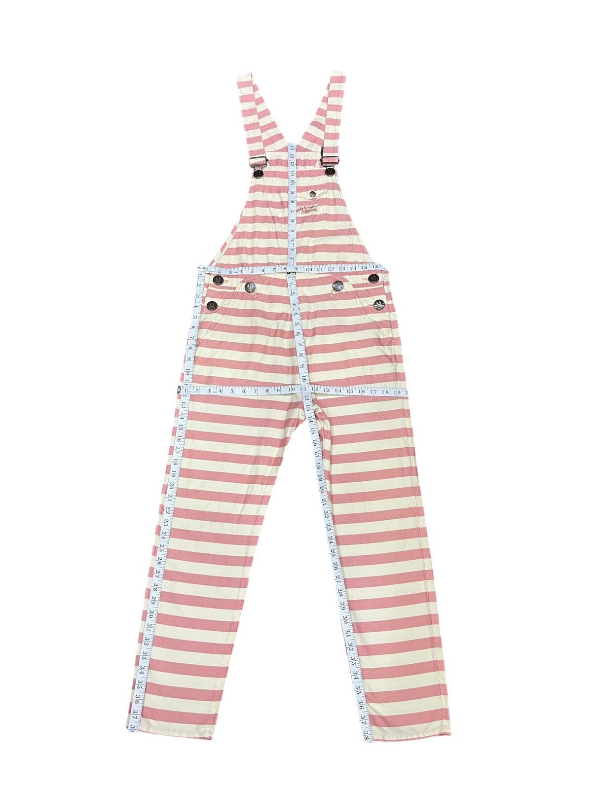 Ministry Of Supply Candy Stripper Pink Prisoners Stripe Overalls Japan Harajuku Size 30" / US 8 / IT 44 - 13 Thumbnail