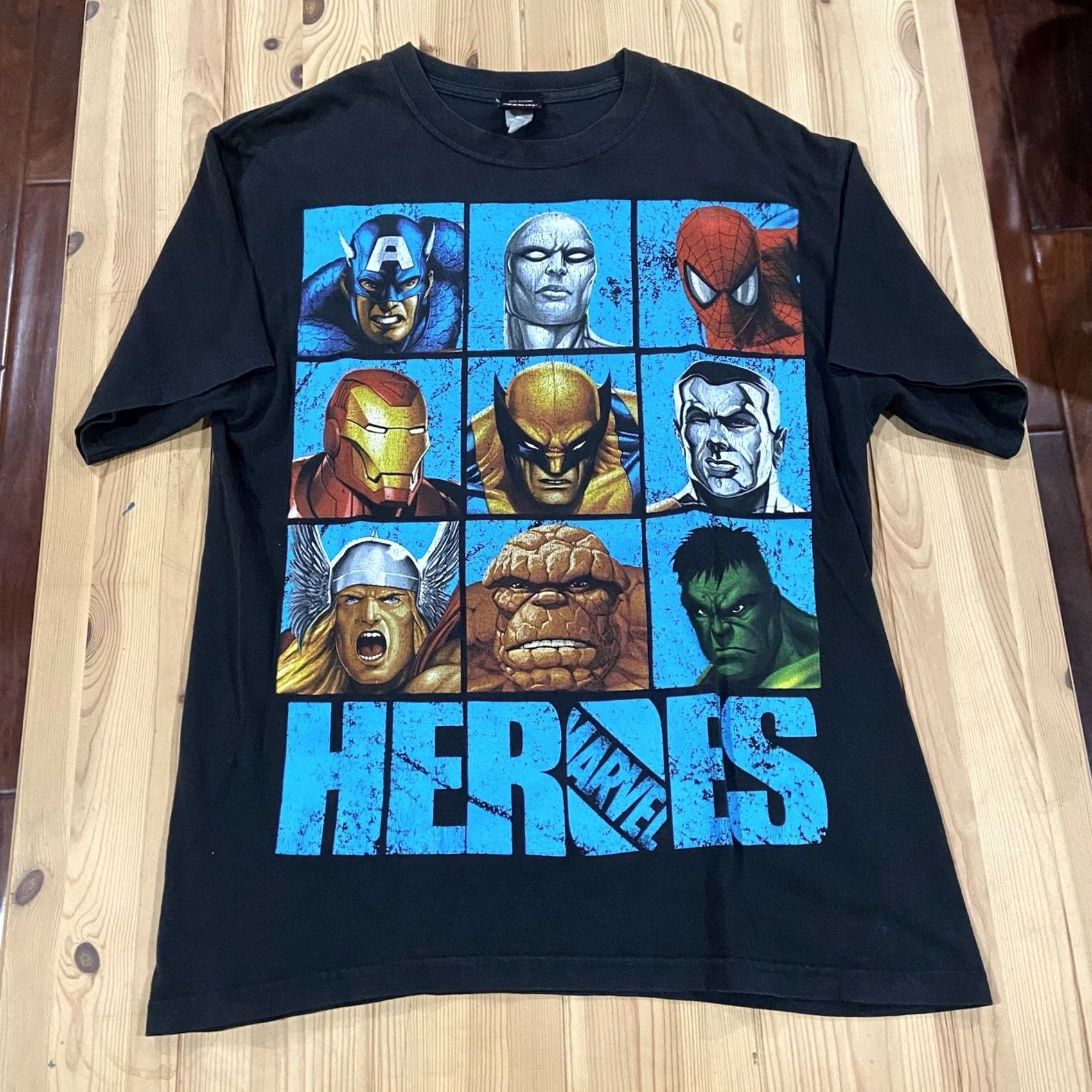 Vintage VINTAGE Marvel Shirt Mens Small Mad Engine Heroes Group Graphic 2000s Y2K Tee Spiderman Size US S / EU 44-46 / 1 - 3 Thumbnail