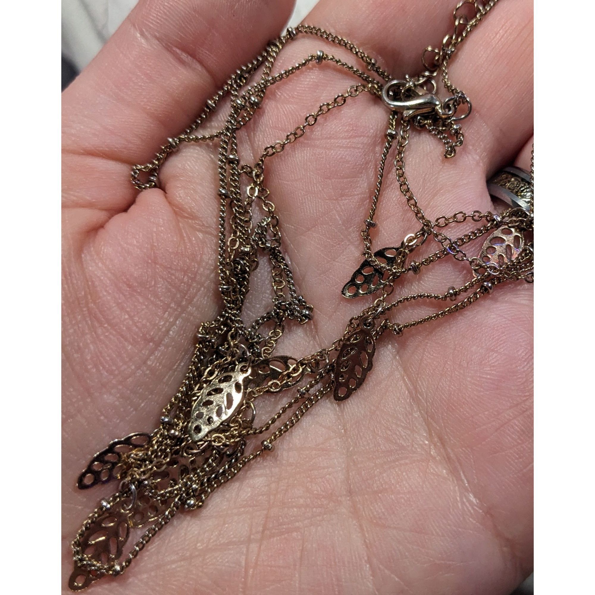 Other Claires Multilayer Leaf Charm Gold Tone Necklace Size ONE SIZE - 3 Thumbnail