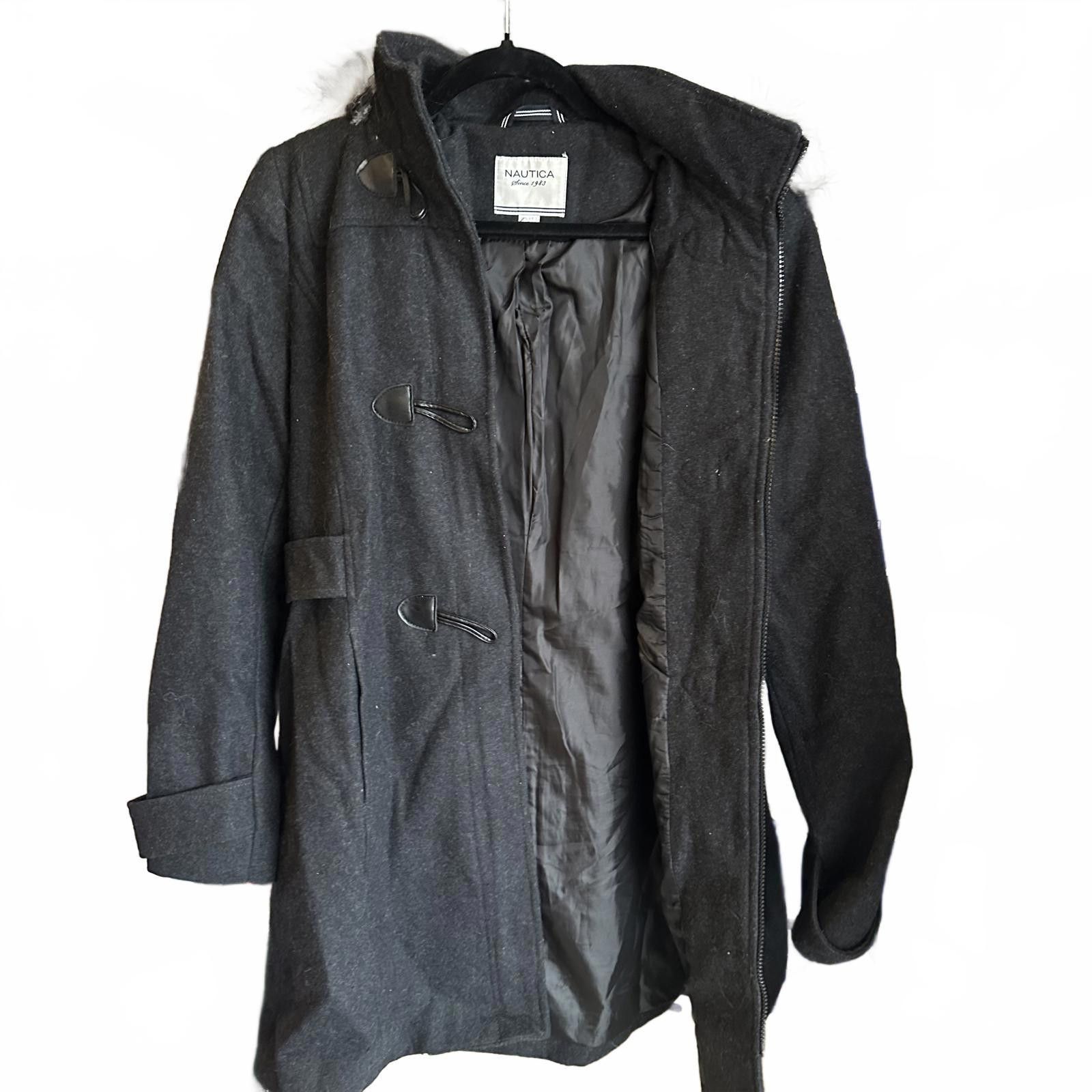 Nautica Nautica Heavyweight Wool Blend Coat with Faux Fur Hood Size M / US 6-8 / IT 42-44 - 1 Thumbnail