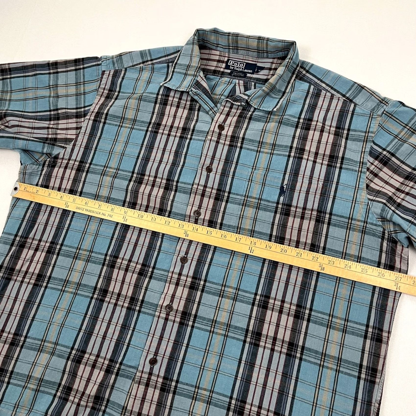 Polo Ralph Lauren VTG Polo Ralph Lauren Caldwell Shirt Mens 2XL Blue Plaid Button Up Collar Shirt Polo Ralph Lauren Size US XXL / EU 58 / 5 - 7 Thumbnail