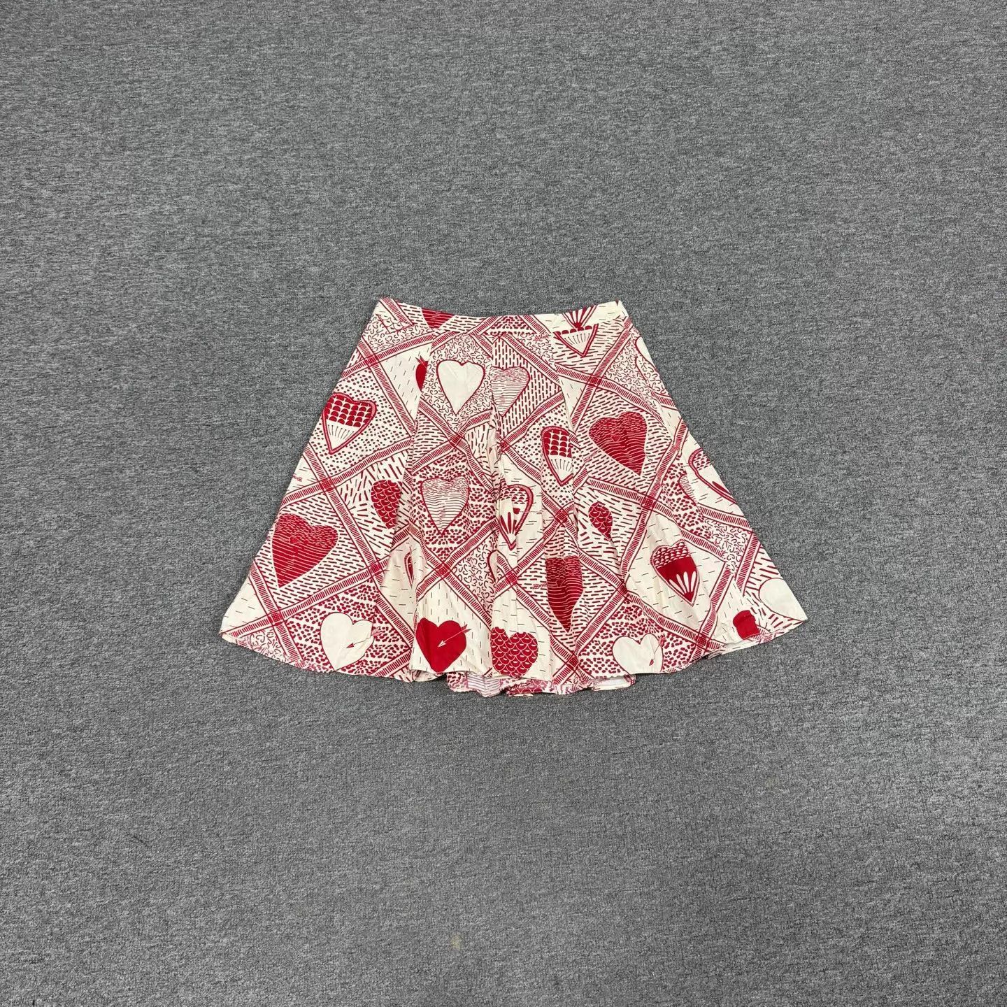 Valentino Valentino Heart-Print A-Line Skirt 42 New with Tags Size 28" / US 6 / IT 42 - 2 Thumbnail