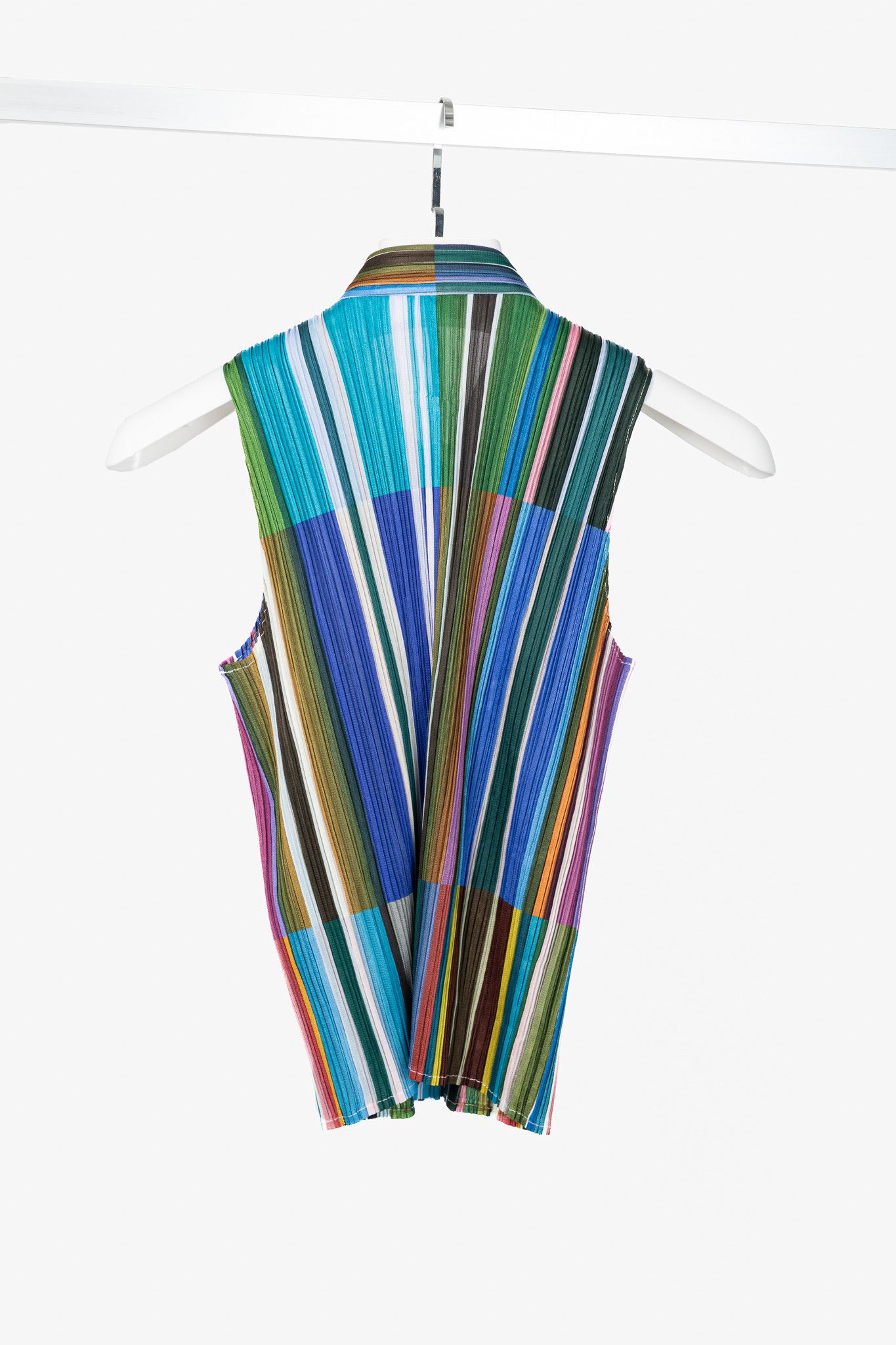 Pleats Please Issey Miyake Pleats Please Issey Miyake Striped Buttoned Tie-Neck Top Size M / US 6-8 / IT 42-44 - 2 Thumbnail