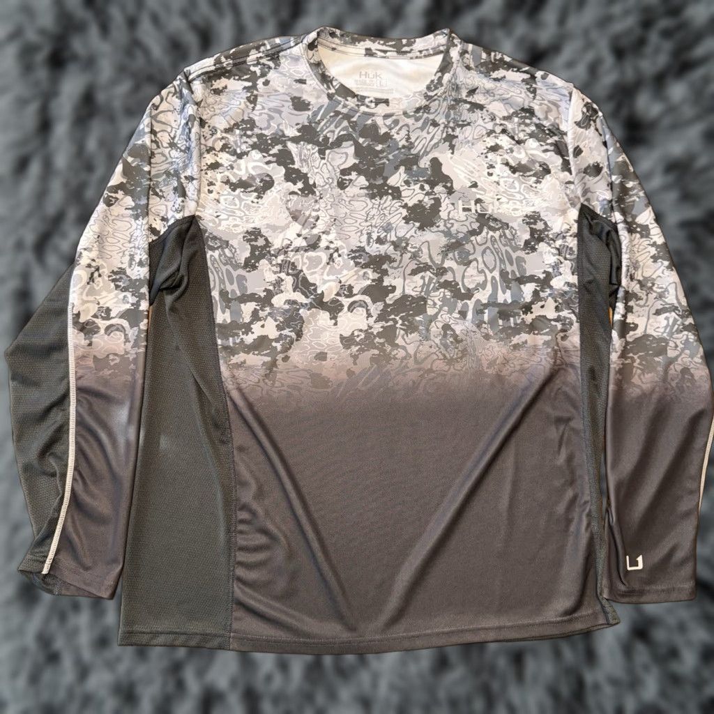 Vintage HUK Fishing Pullover Mens Large Camouflage Performance Gray Shirt Size US L / EU 52-54 / 3 - 1 Thumbnail