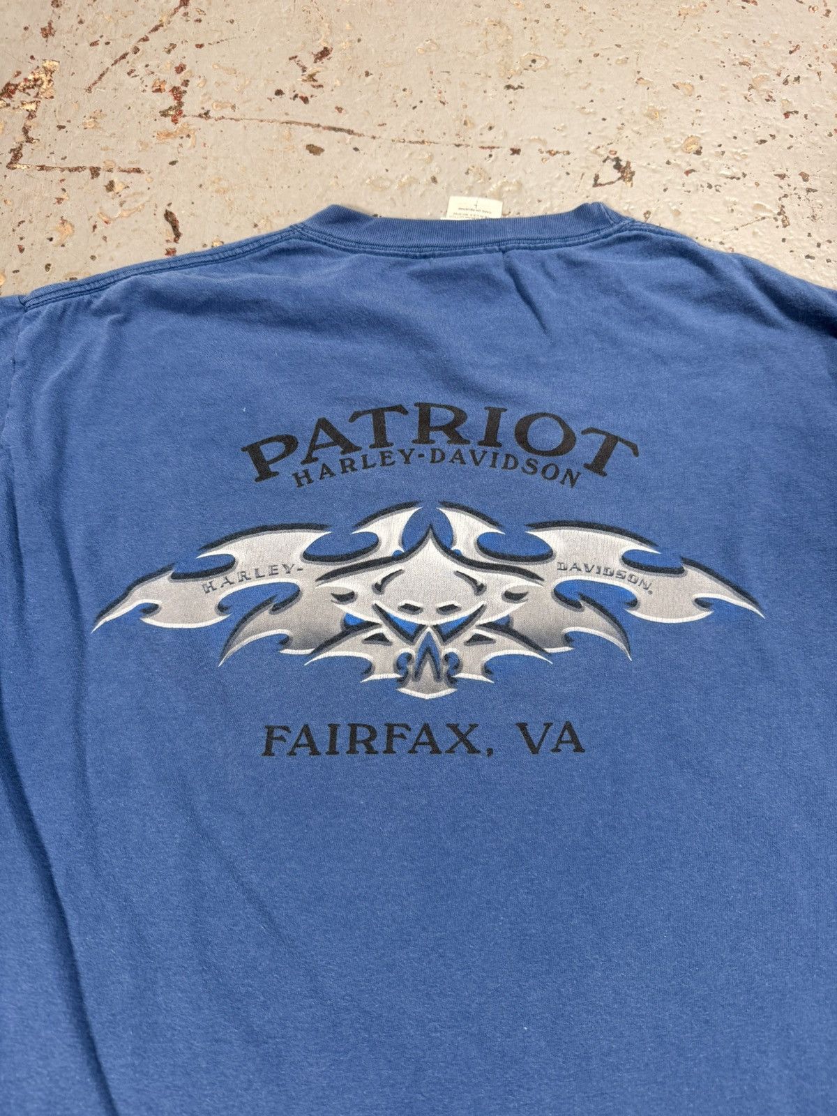 Harley Davidson Vintage Harley Davidson Blue Neo Tribal Yee Size US L / EU 52-54 / 3 - 4 Thumbnail