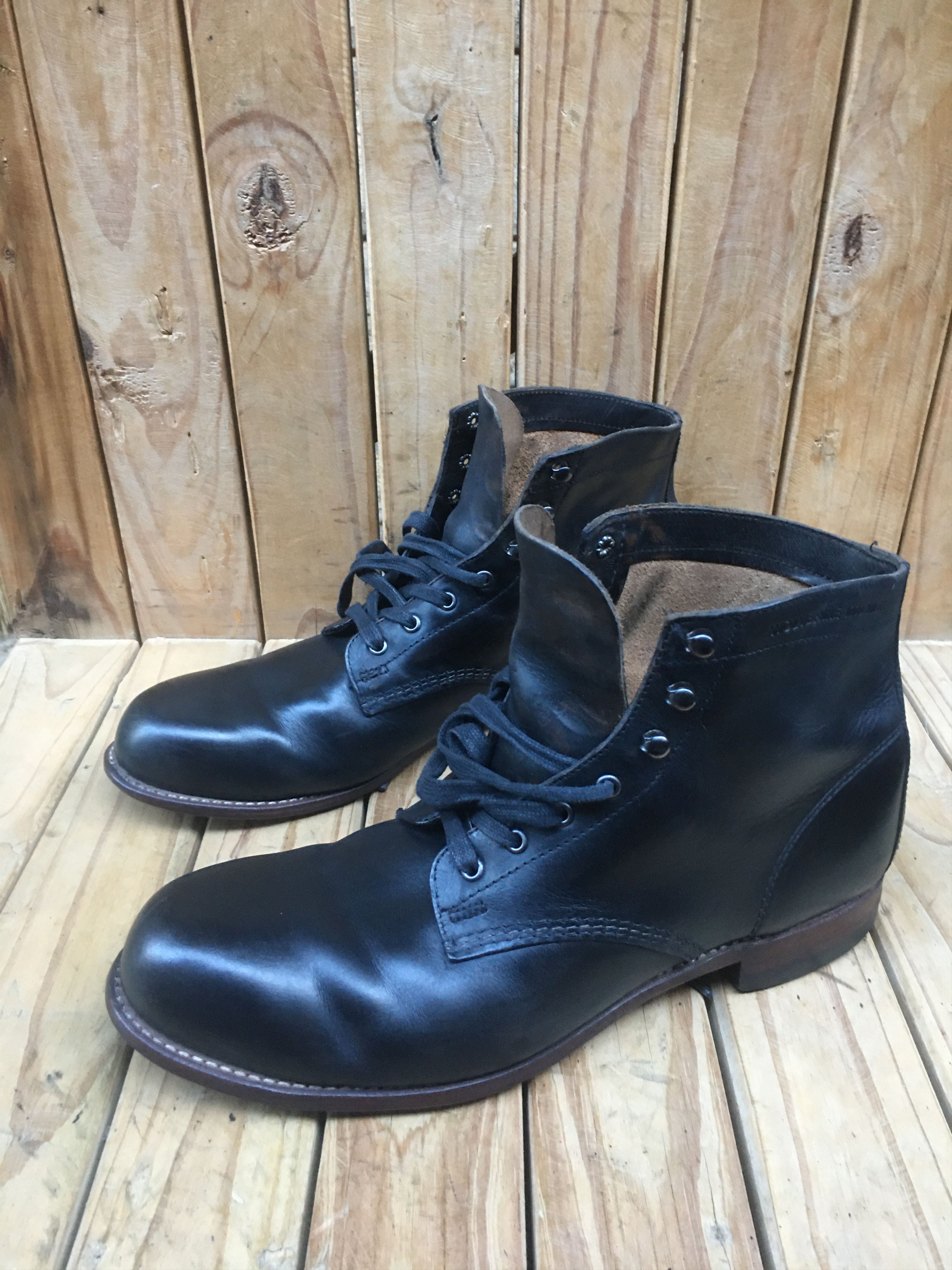 wolverine 1000 miles black leather boots sz US 12 D