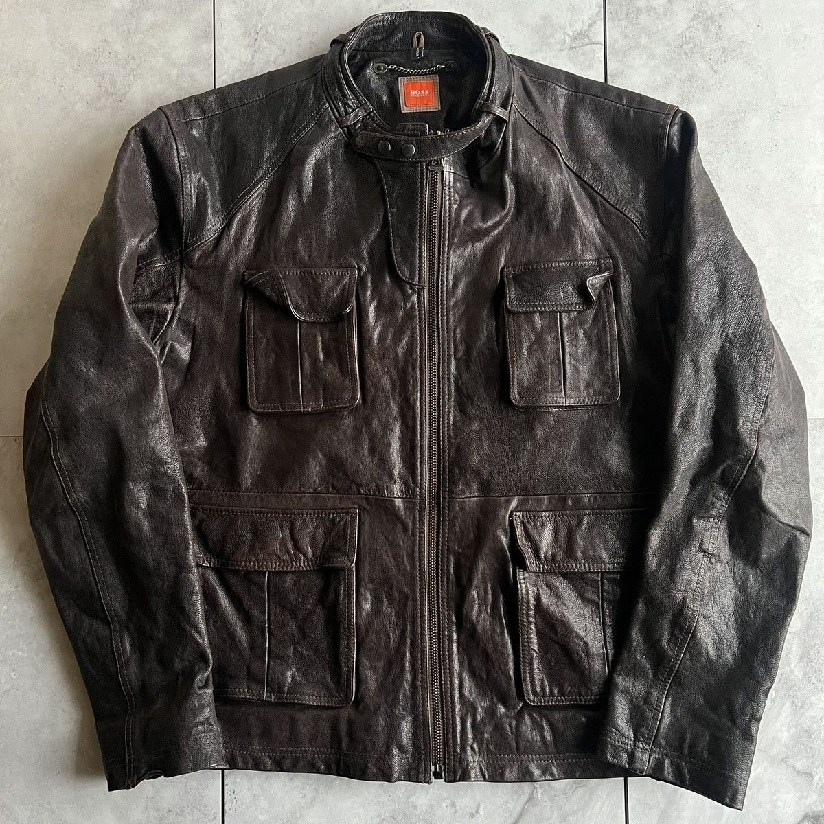 Hugo Boss Hugo Boss Orange Label “Dragon” Leather Jacket Size US XL / EU 56 / 4 - 1 Thumbnail