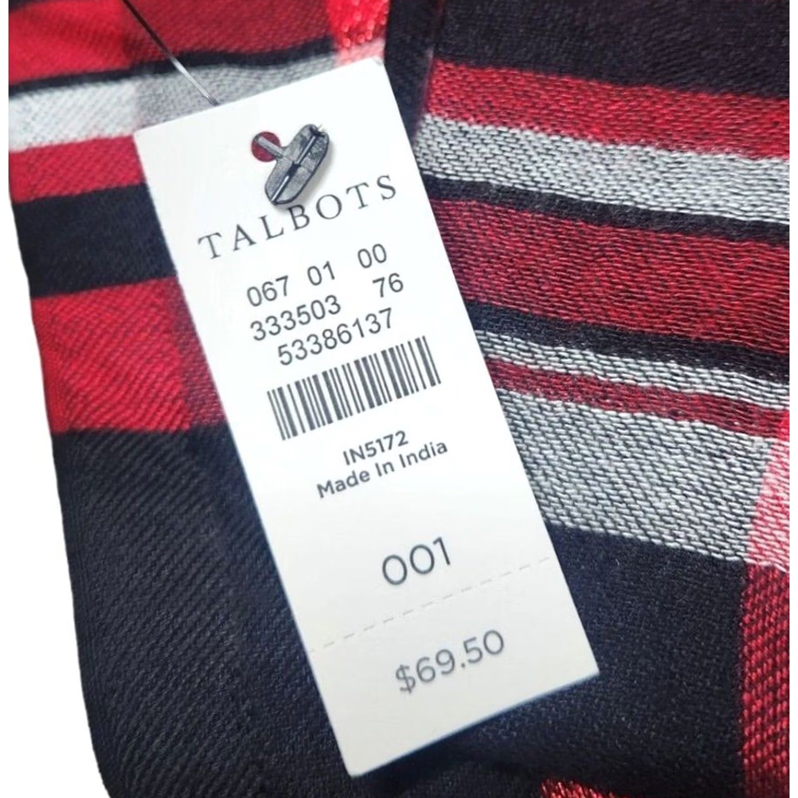 Talbots Talbots Scarf Plaid 75" x 29" Modal Knit Rectangle Multicolor Women Adults? (remove unclear) Size ONE SIZE - 3 Thumbnail