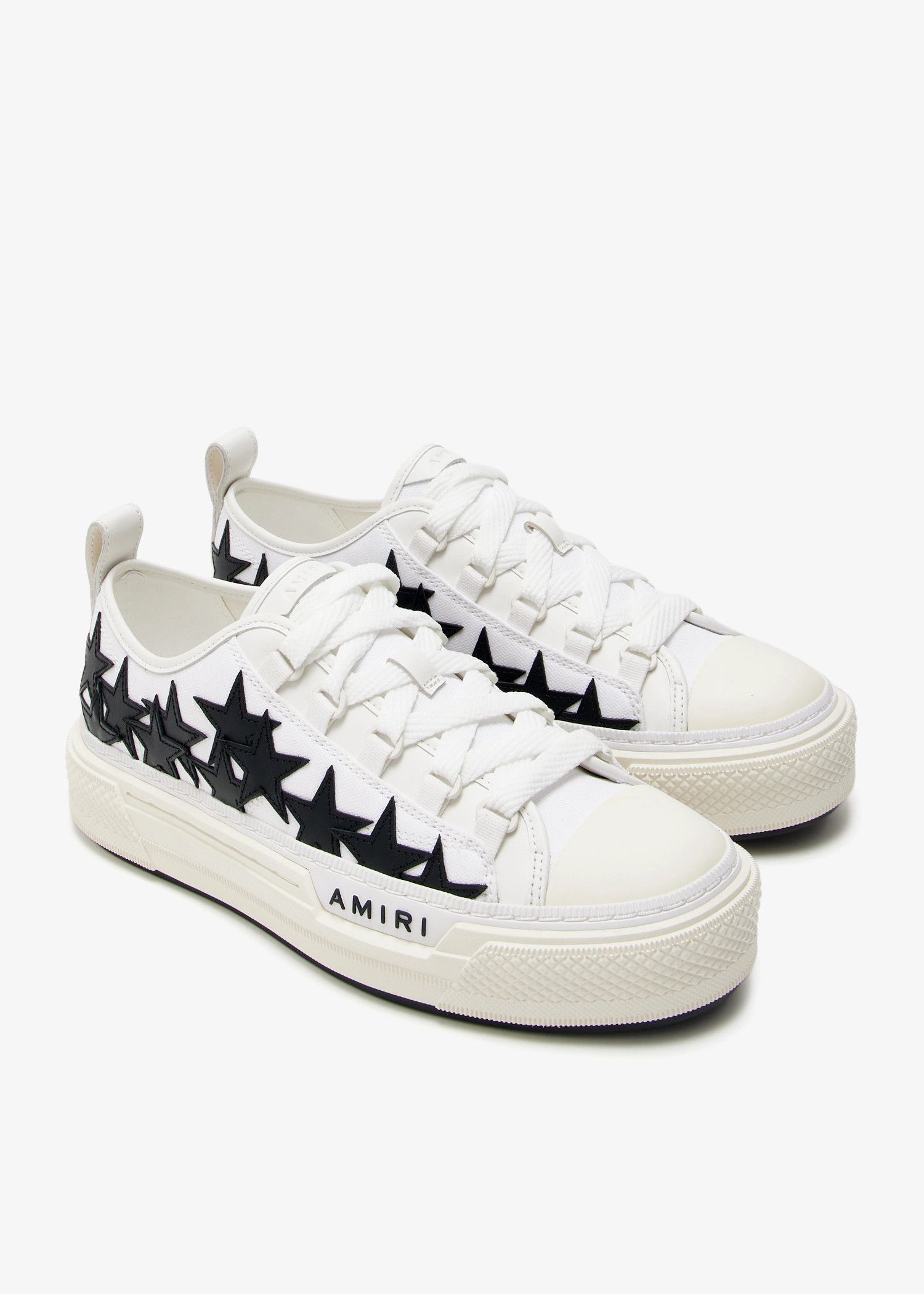 Amiri o1mle0426 Stars Court Low-Top Sneakers in White/Black Size US 8 / EU 41 - 5 Thumbnail