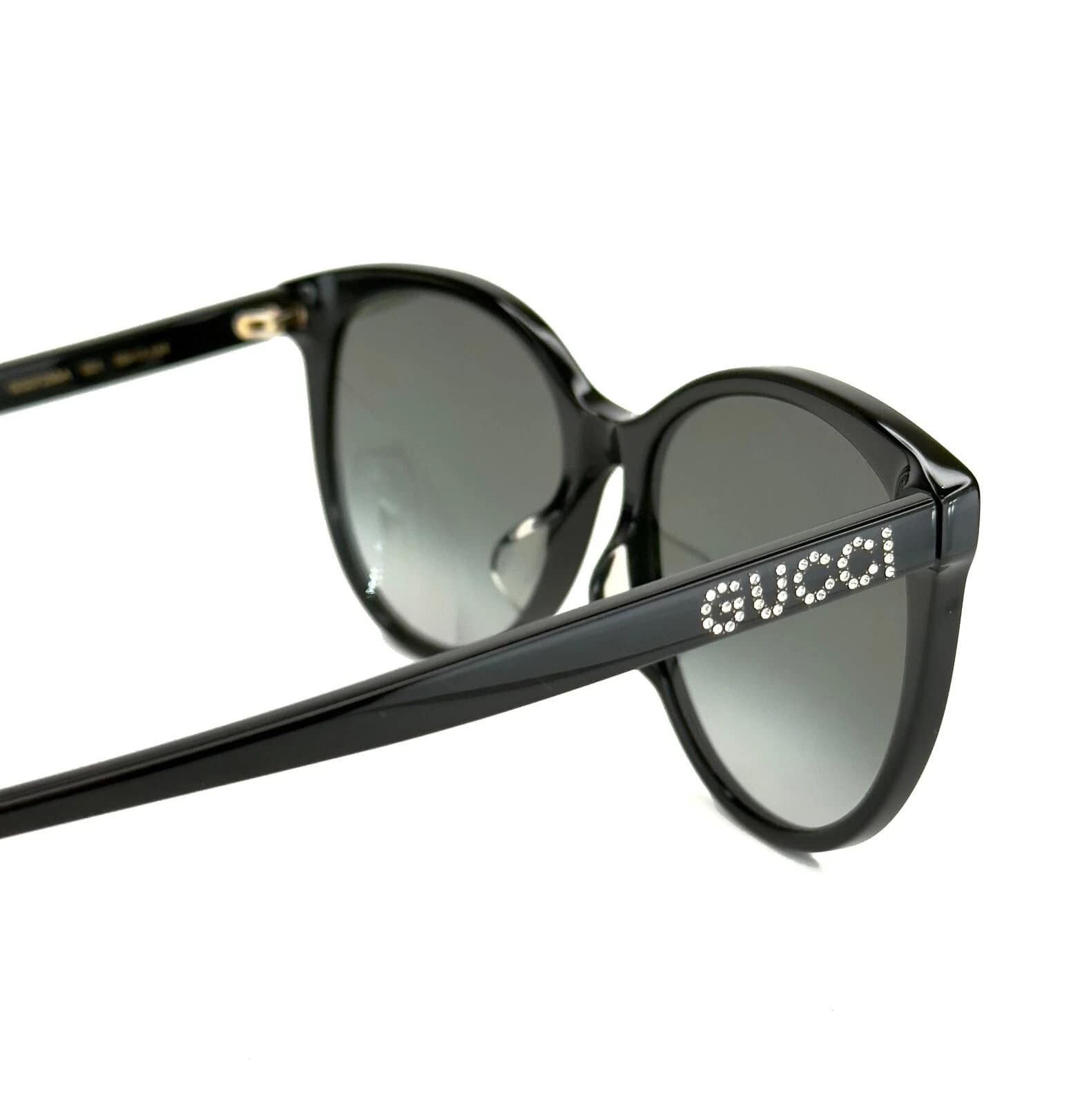 Gucci GUCCI 0729 GG0729S Black Crystal Logo Sunglasses 001 Size ONE SIZE - 7 Thumbnail