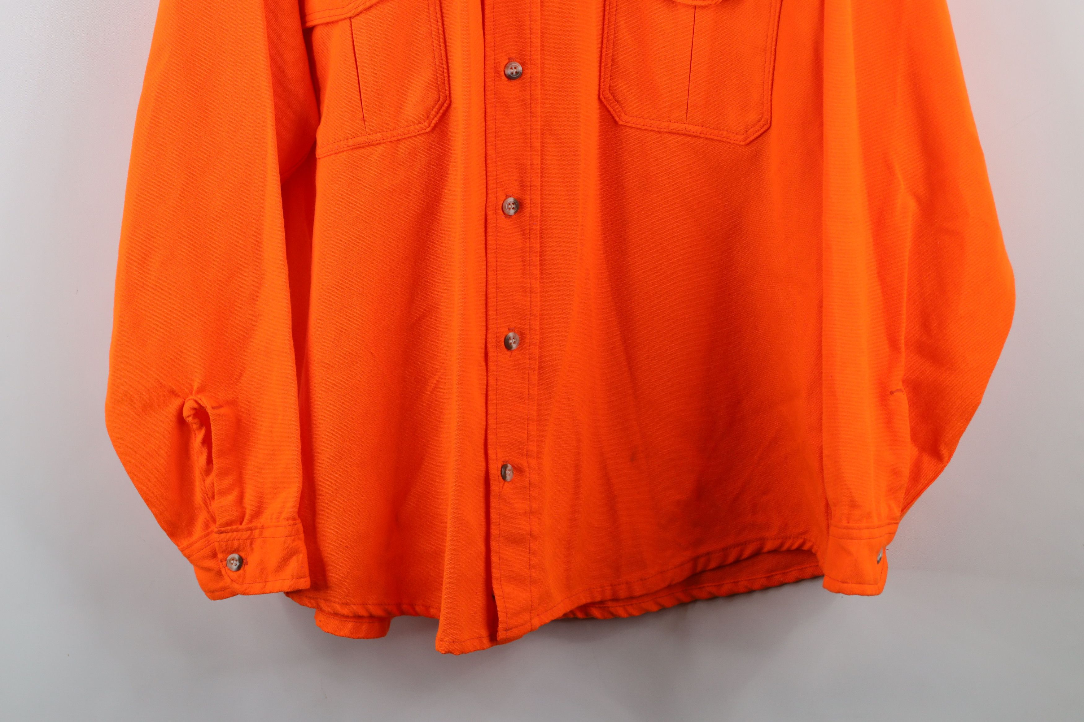 Vintage Vintage 90s Streetwear Hunting Button Shirt Blaze Orange USA Size US L / EU 52-54 / 3 - 3 Thumbnail