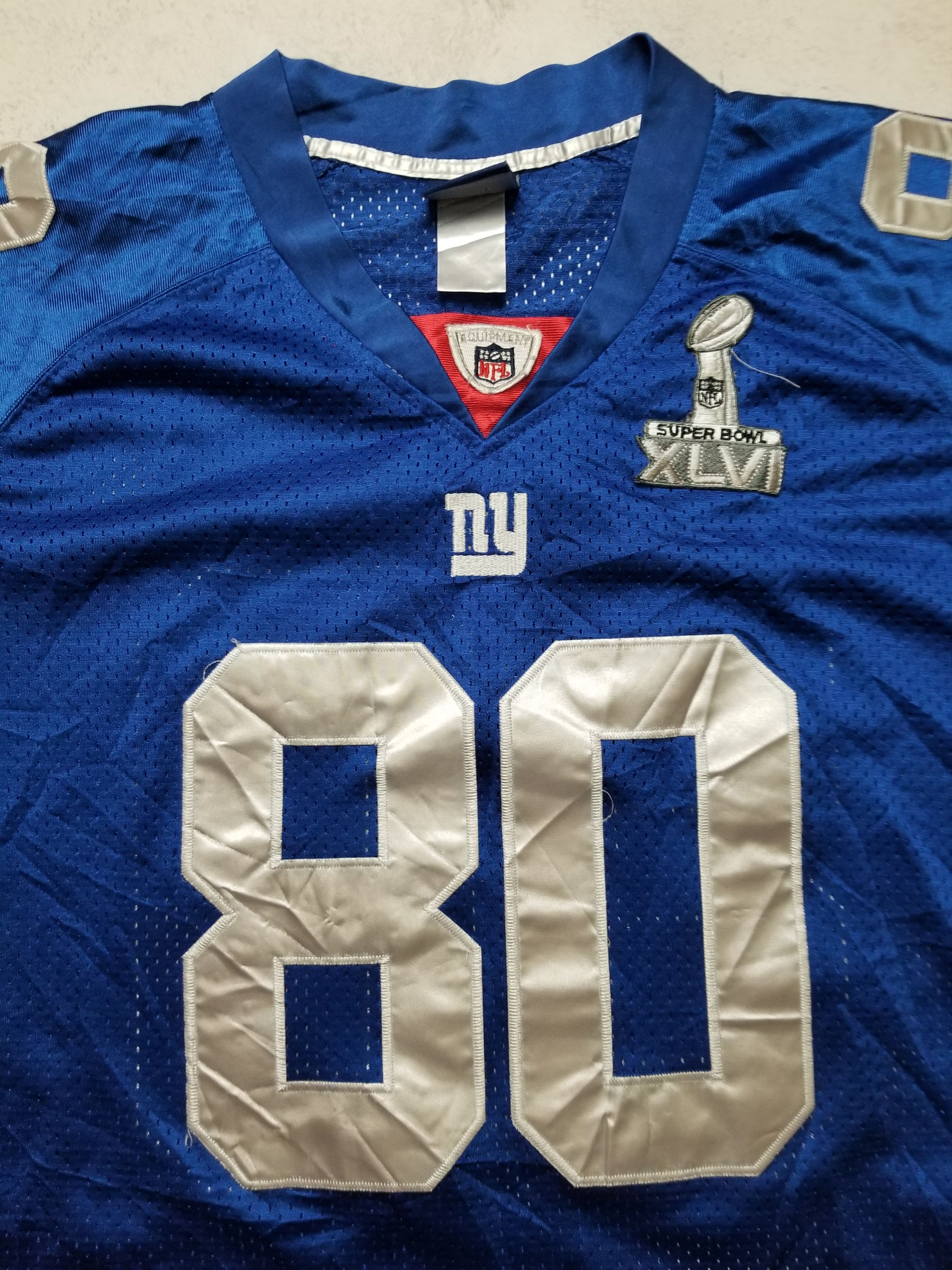Reebok New York Giants Victor Cruz #80 Super Bowl NFL Sewn Jersey Size US XL / EU 56 / 4 - 12 Thumbnail