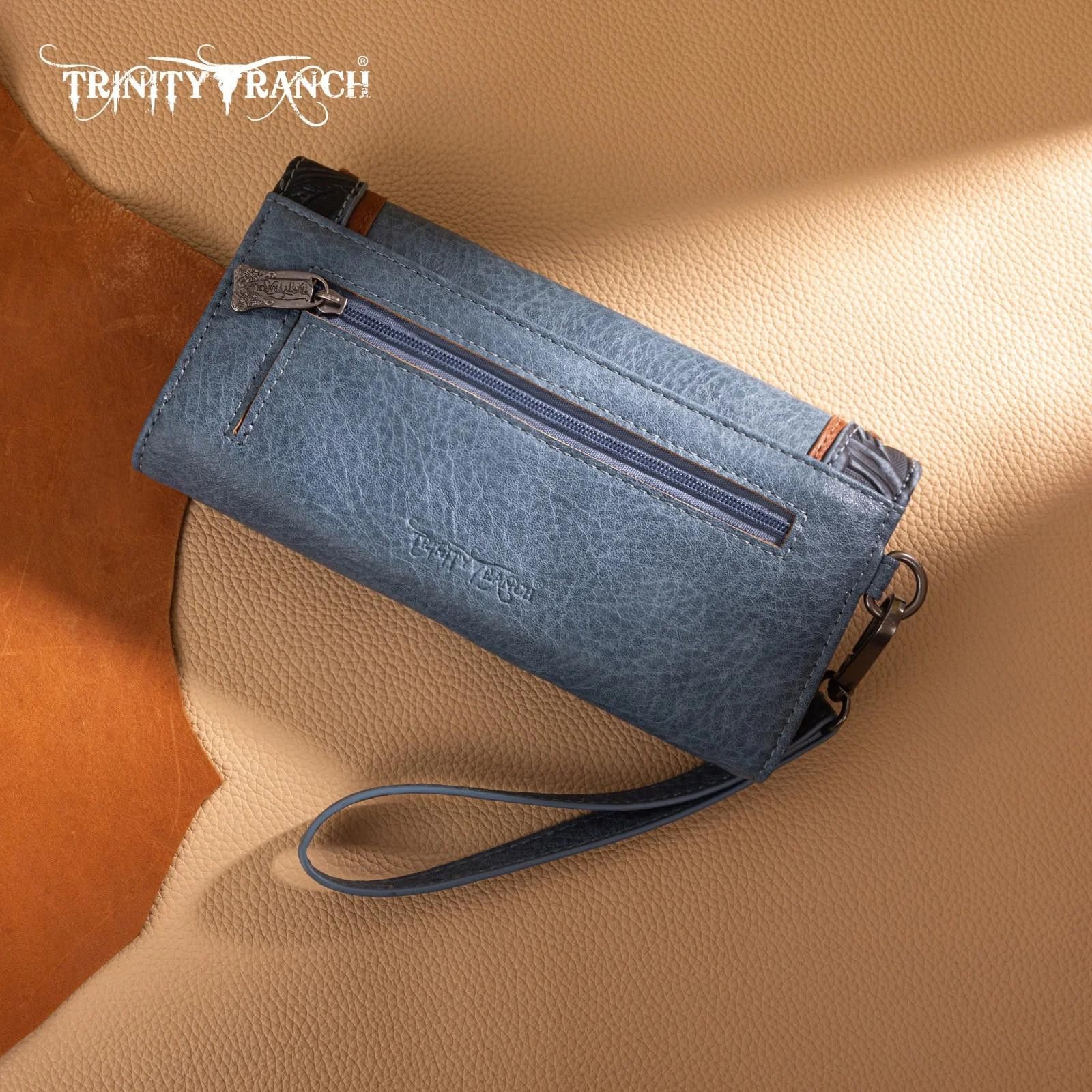 Designer Trinity Ranch Stylish Blue Wallet with Floral Design Size ONE SIZE - 2 Thumbnail